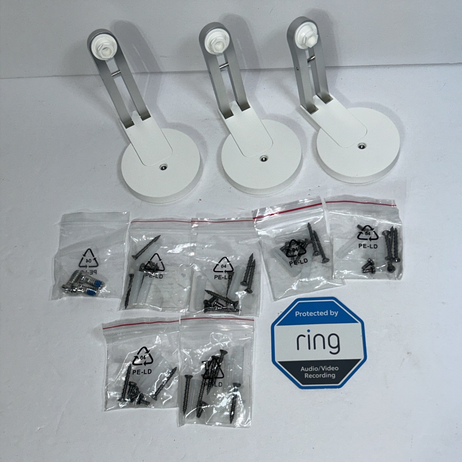 3 Ring Mounts for Stick Up Cam- White W/bolts (g2)