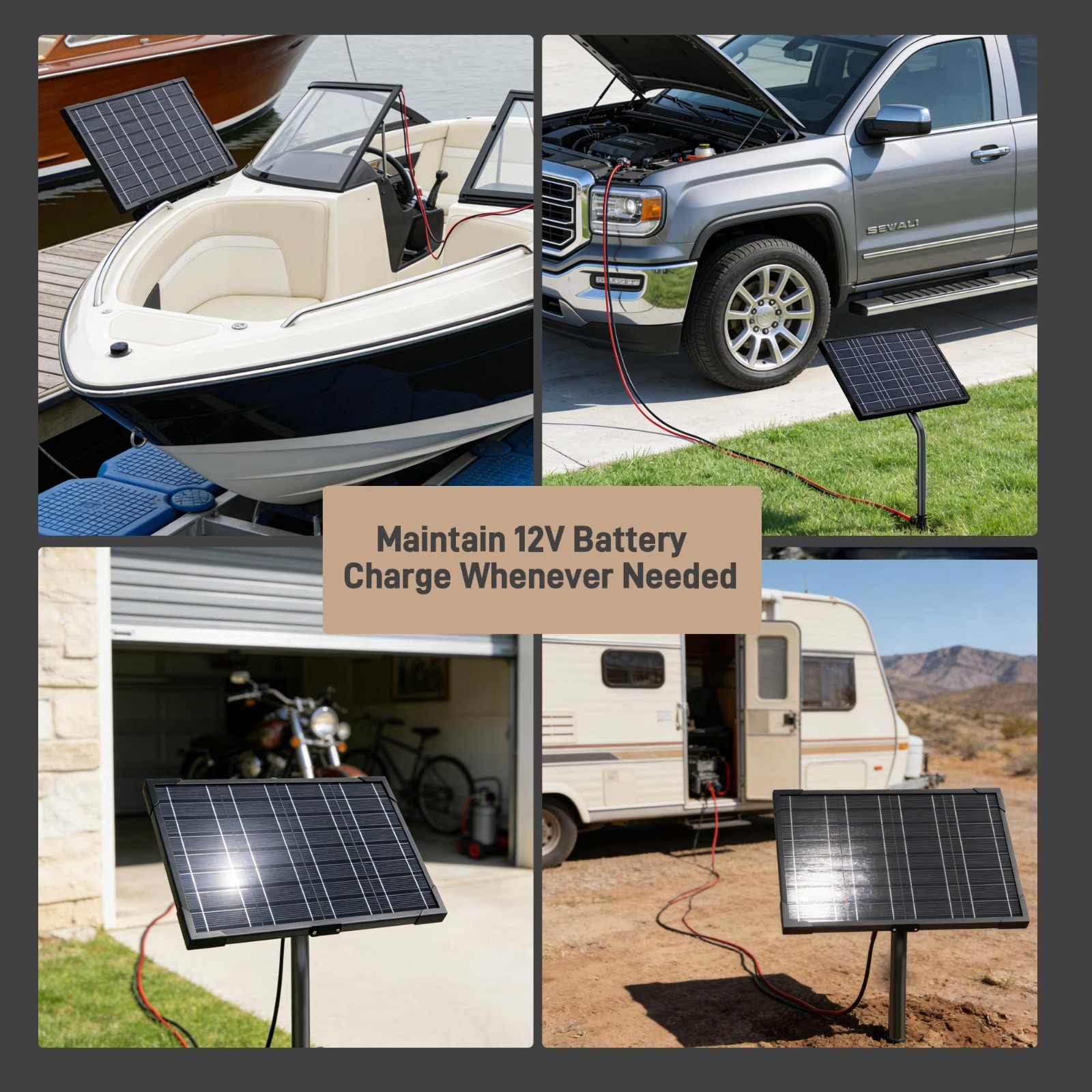 12V Solar Gate Opener Kit – 10W Waterproof Solar Panel with MPPT Controller & Ch