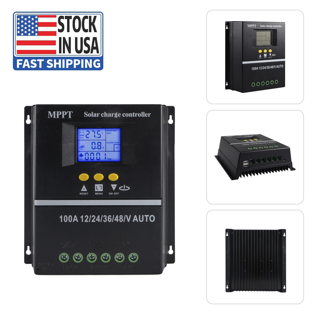 1PC 100A Solar Panel Kit Regulator Auto Focus Tracking Charge Controller 12/24V
