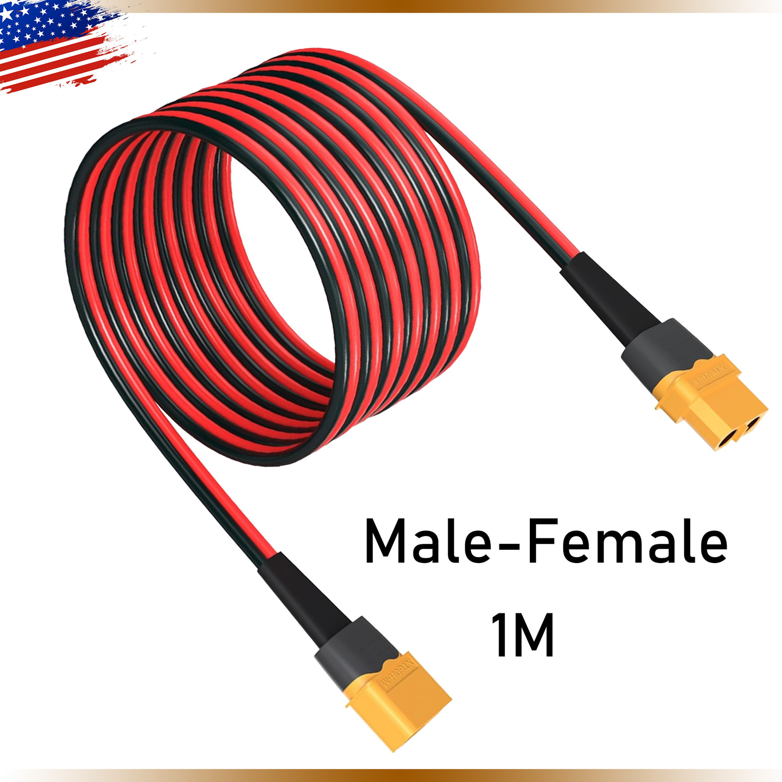 XT60 Male to Female 10AWG Extension Cable for RC Lipo Solar Power System