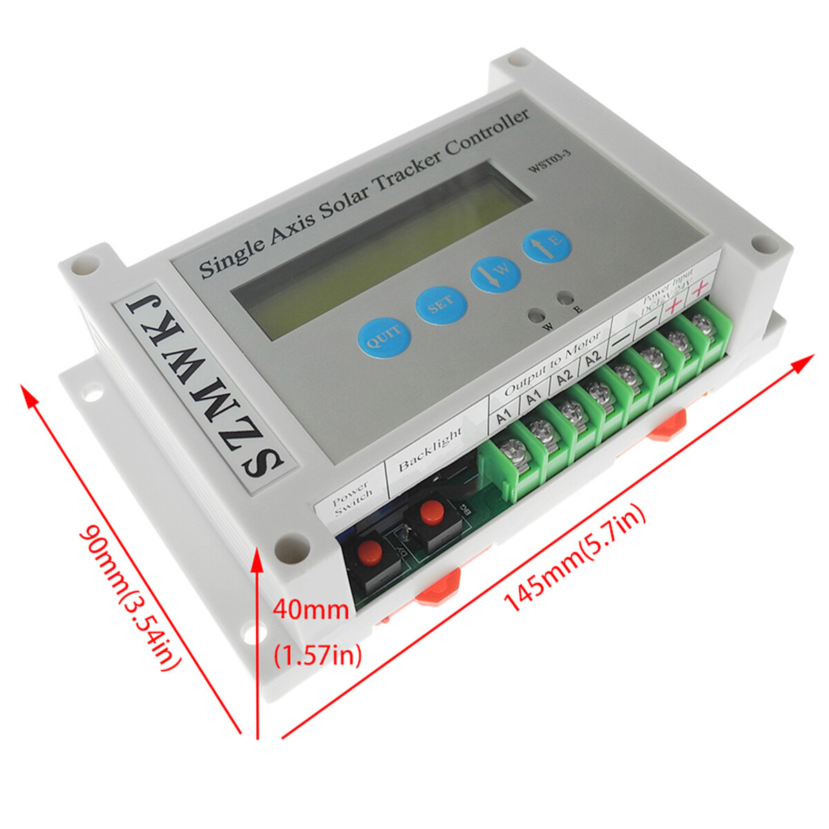 SZMWKJ Solar Panel Tracking LCD Single Axis Solar Tracker Controller & IR Remote