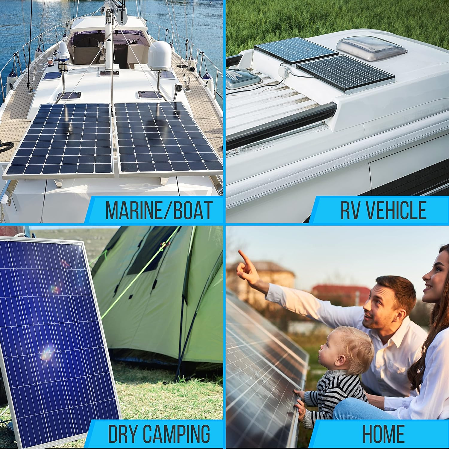 400 Watt 12V Portable Solar Starter Kit with 2 Pcs 200W Monocrystalline Set and