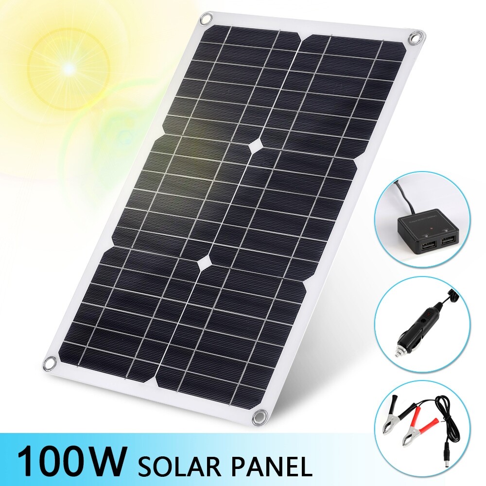 100 Watts Solar Panel Kit 100A 12V Battery Charger with Controller Car Bus Boat