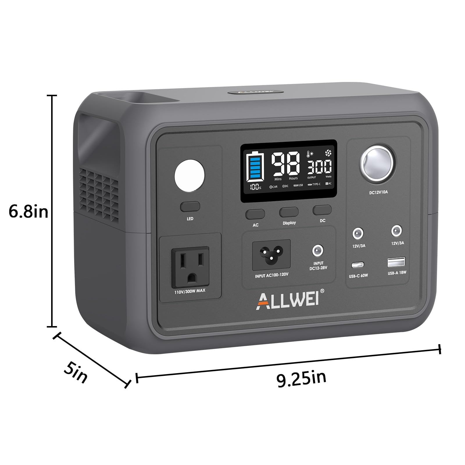 Portable Power Station 300W (Peak 600W) Upgraded, 256Wh LiFePO4 Battery Bank …