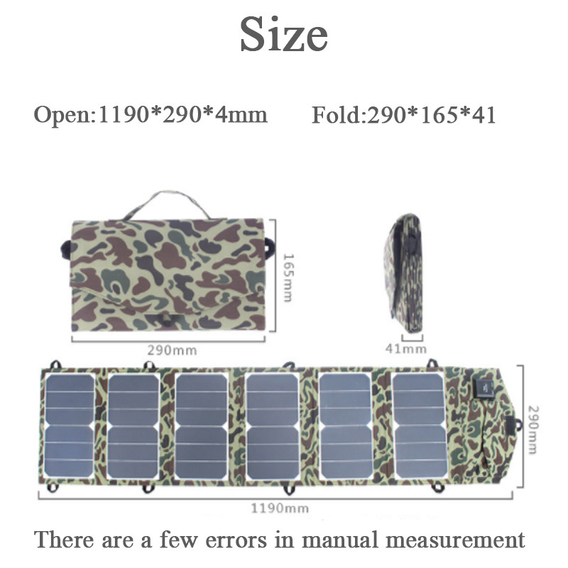 40W Portable Folding Solar Panel Charger 18V/5V for Phone Tablet 12V Battery