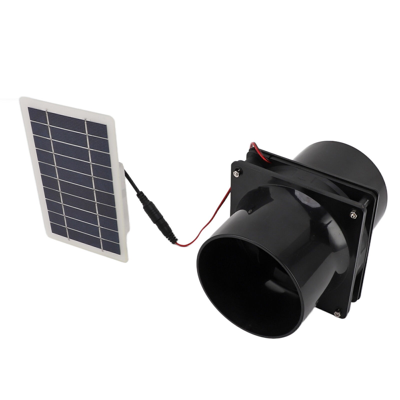 10W 12V Solar Powered Exhaust Fan for Round Pipe ABS Solar Panel Ventilation Fan