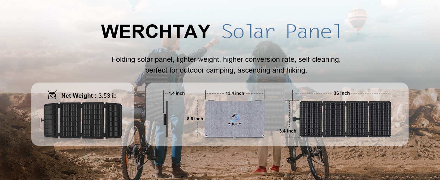 40W Foldable Waterproof Mono Solar Panel Charger RV with USB-C & USB-A Power NEW