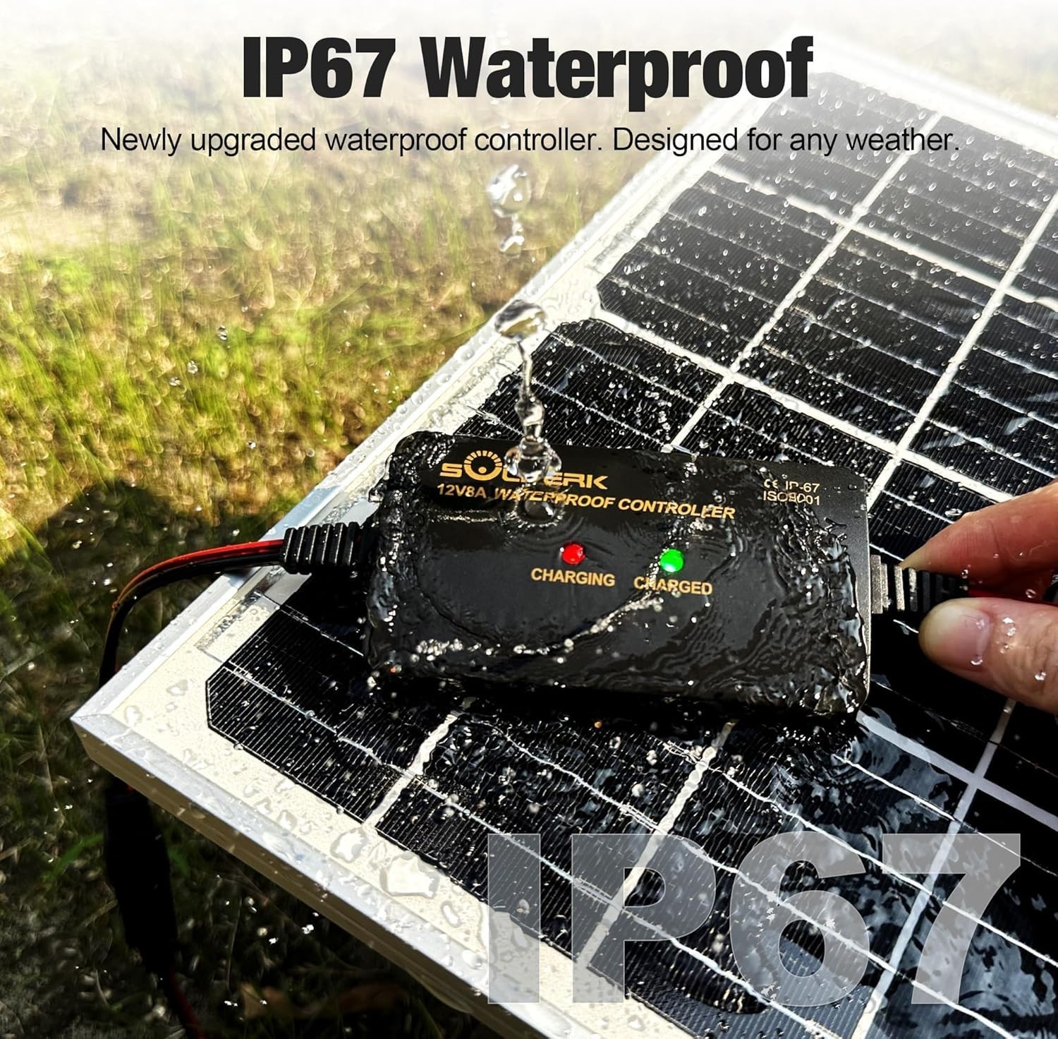 High-Efficiency 15W Solar Panel with Adjustable Bracket & 8A Charge Controller