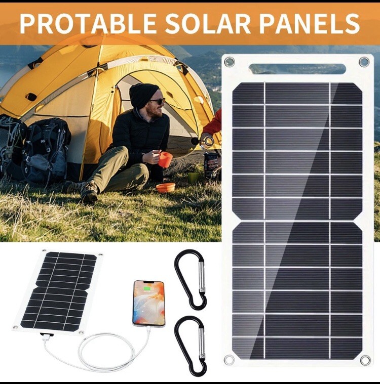 USB Solar Panel Power Bank for Outdoor Camping Hiking Phone Charger 5V Portable