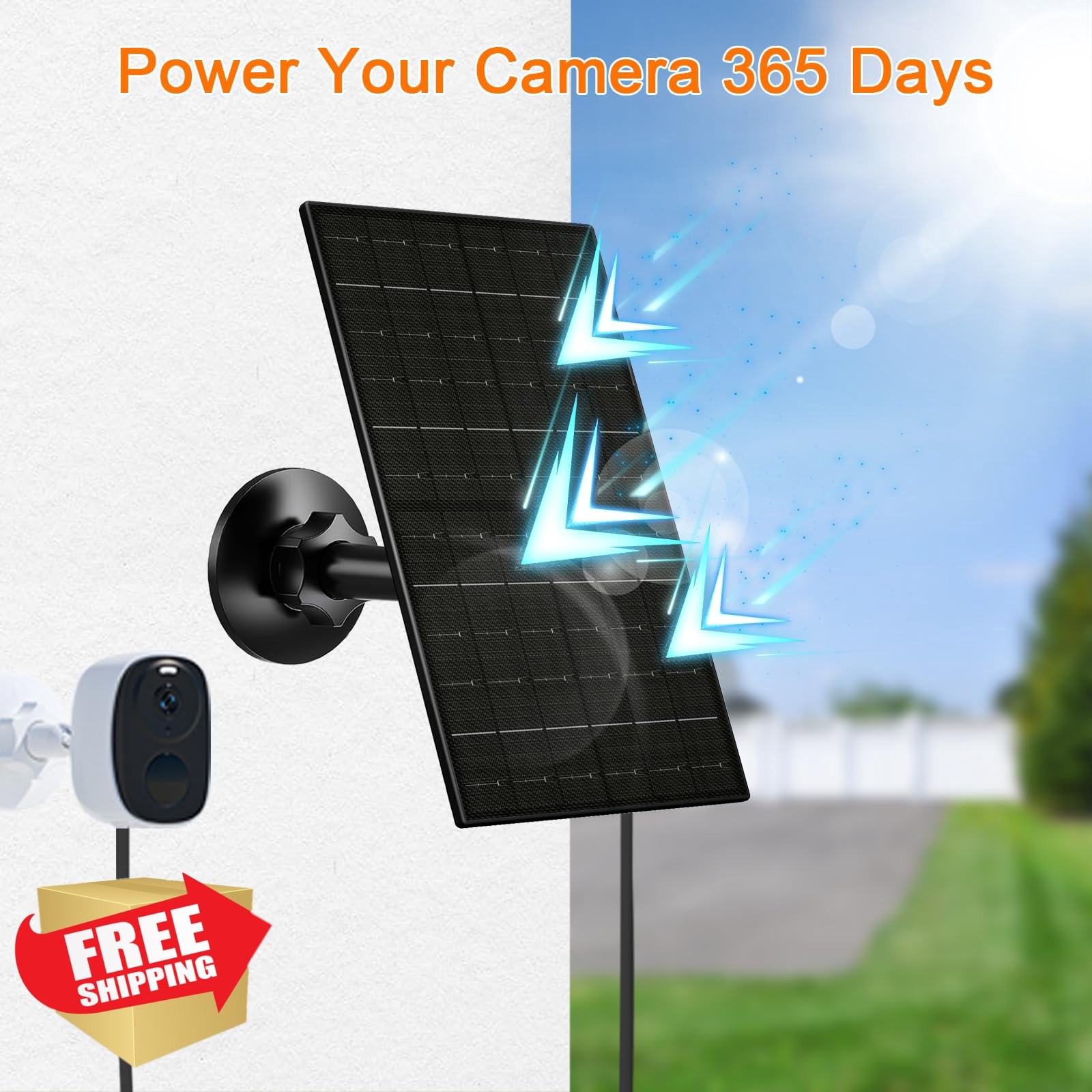 FUTUREZEN 6W Solar Panel Black 2 Pack USB-C
