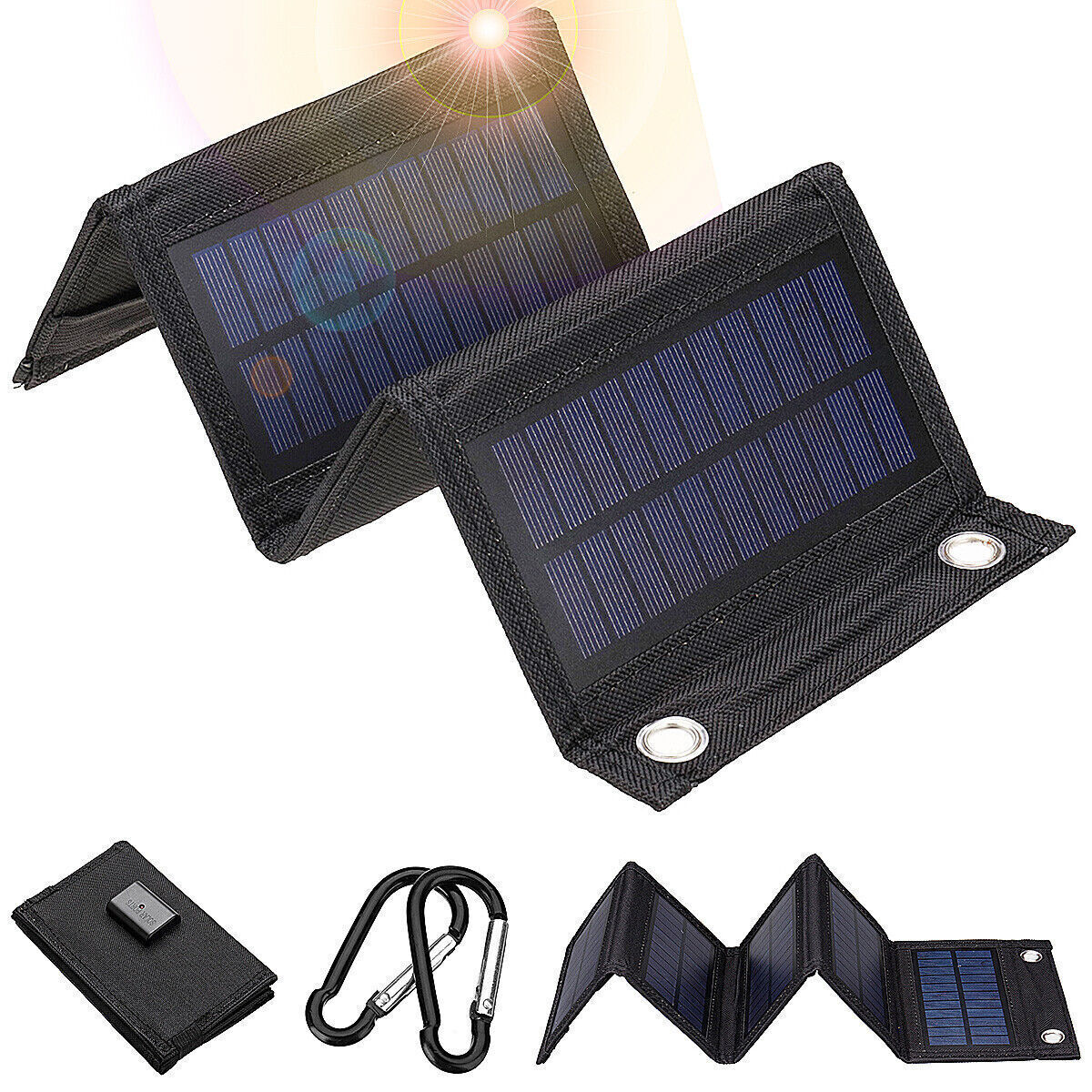 100 – 300W Solar Panel Folding Power Bank Outdoor Camping Phone Battery Charger