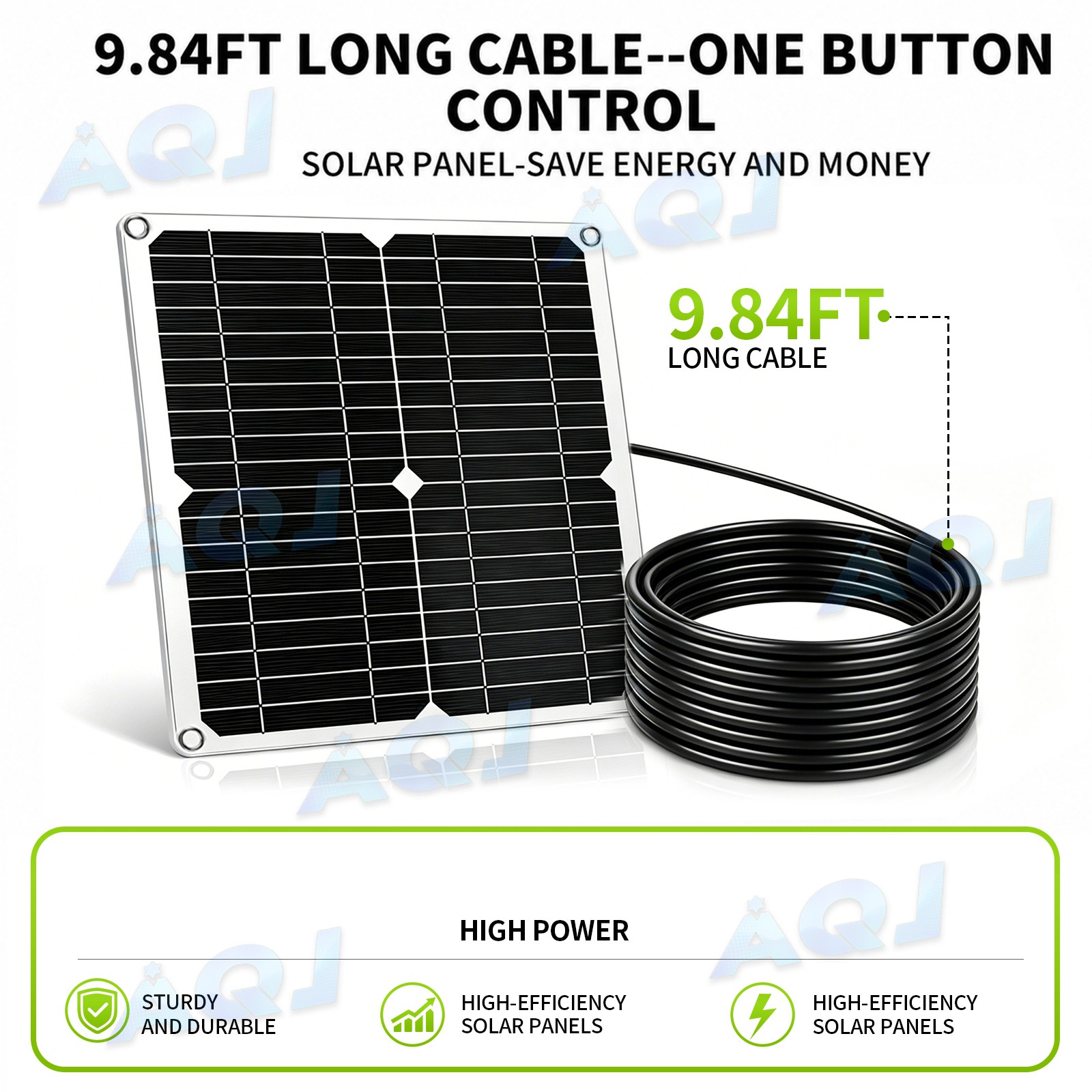 18V Solar Attic Fan Kit 14″ DC Fan with 25W Motor for Roof Vent or Chicken Coop