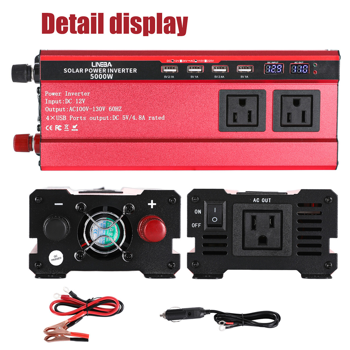 6000W Inverter Solar Panel Kit Solar Power Generator 100A Home 110V Grid System