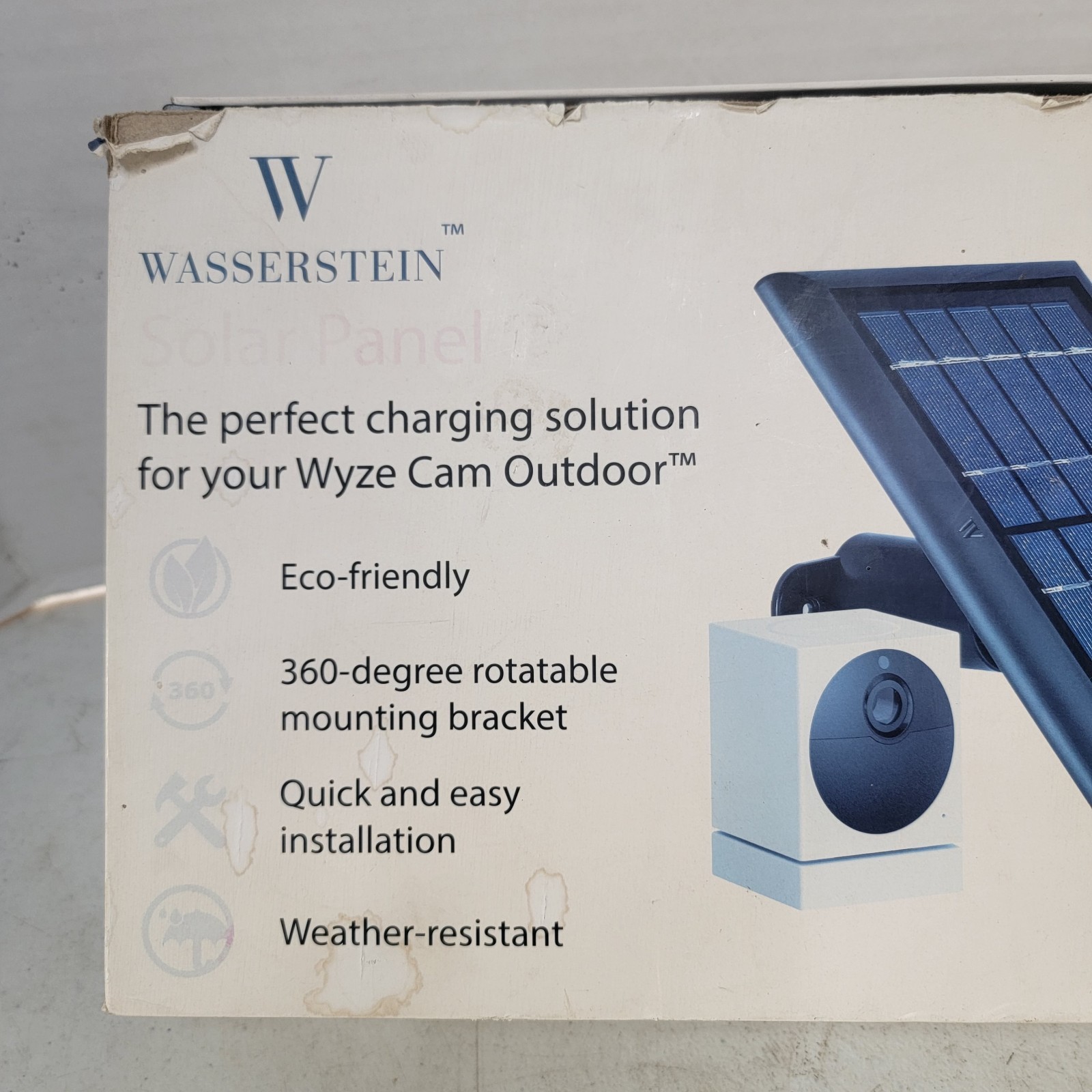 Solar Power Panel for Wyze Cam Outdoor Security Outdoor Camera- White – 3 Pack