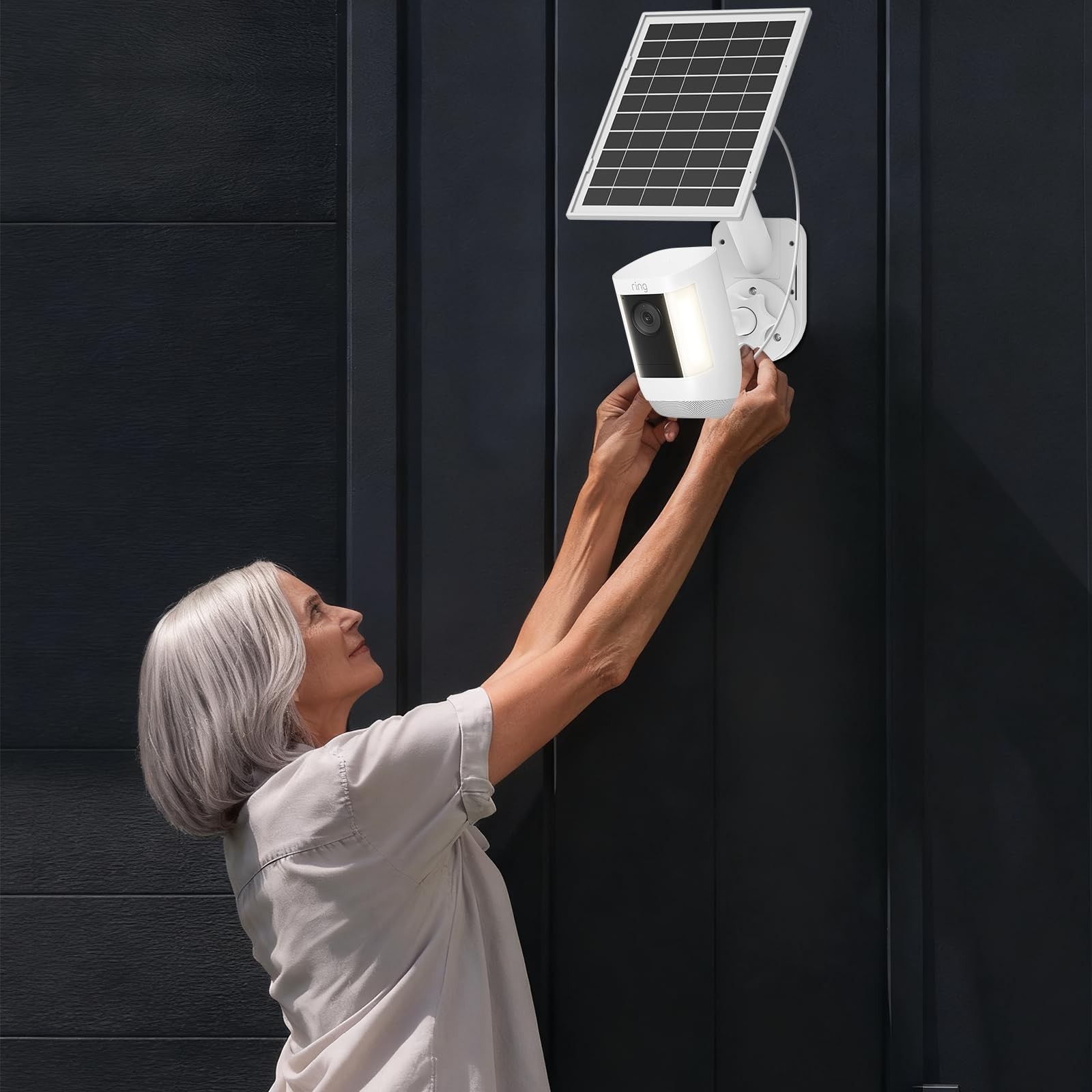 6W Solar Panel & 2-in-1 Wall Mount for Ring Cam, Weatherproof USB-C Charger