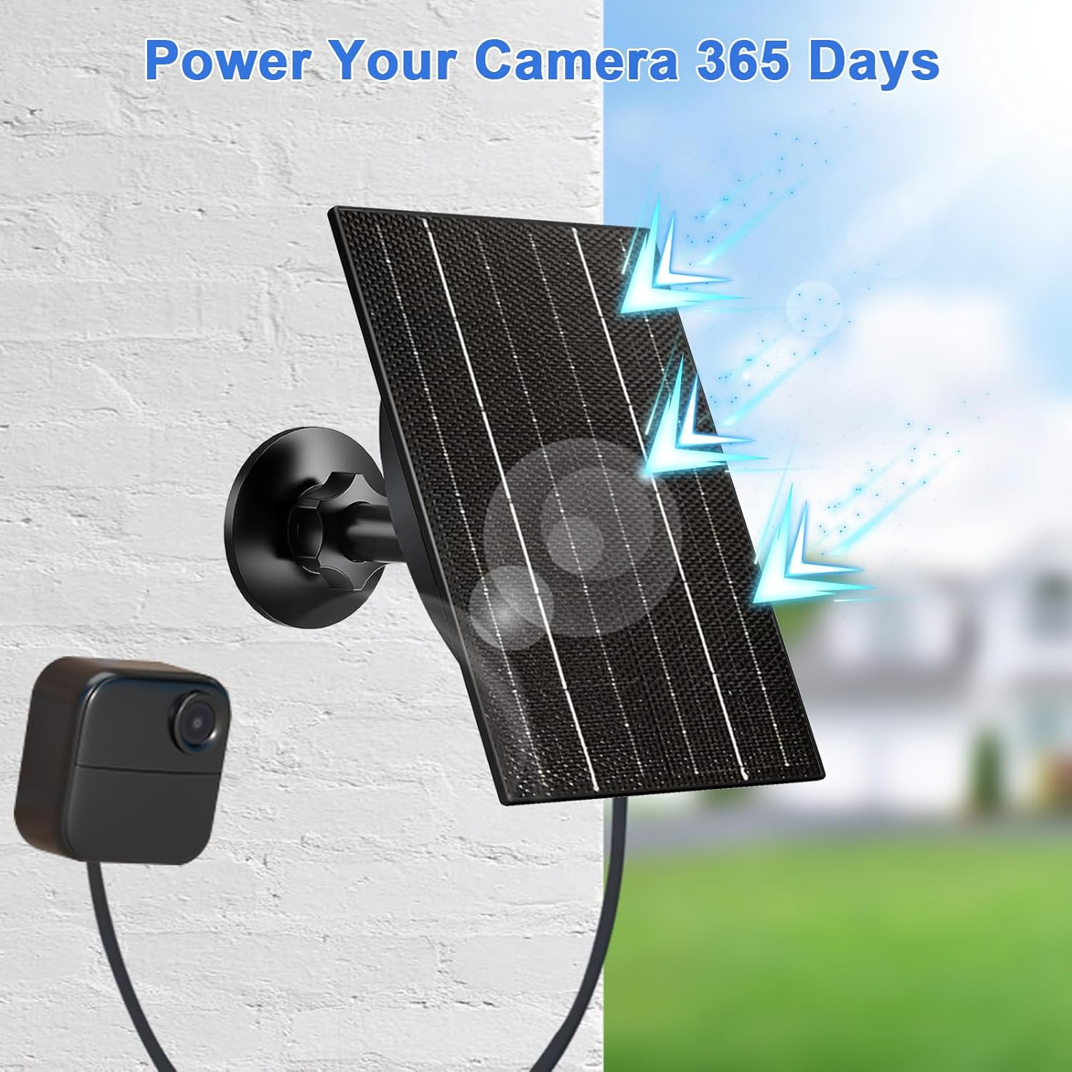 4W Solar Panel Blink Outdoor 4Th Gen/3Rd Gen/Xt/Xt2 Camera USB-C Micro USB Cable