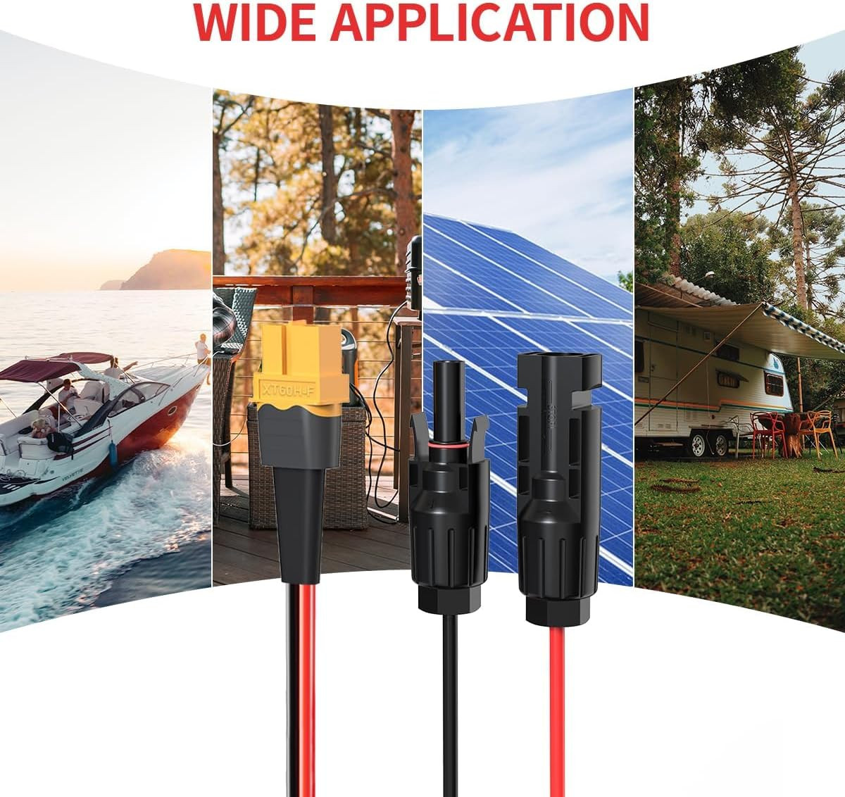 10AWG 2FT XT60 Solar Cable 2 10 25 35 50 75 100FT XT60 Extension Cable