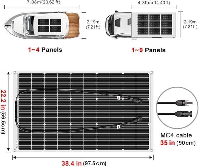 300 Watts Solar Panel Kit 40A 12V Battery Charger w/ Controller Caravan Boat US