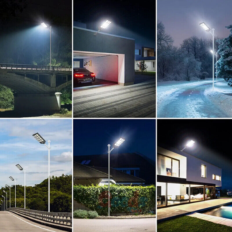 Solar Street Light 1600W Super Bright Dusk to Dawn Pole Sensor+Radar+Remote