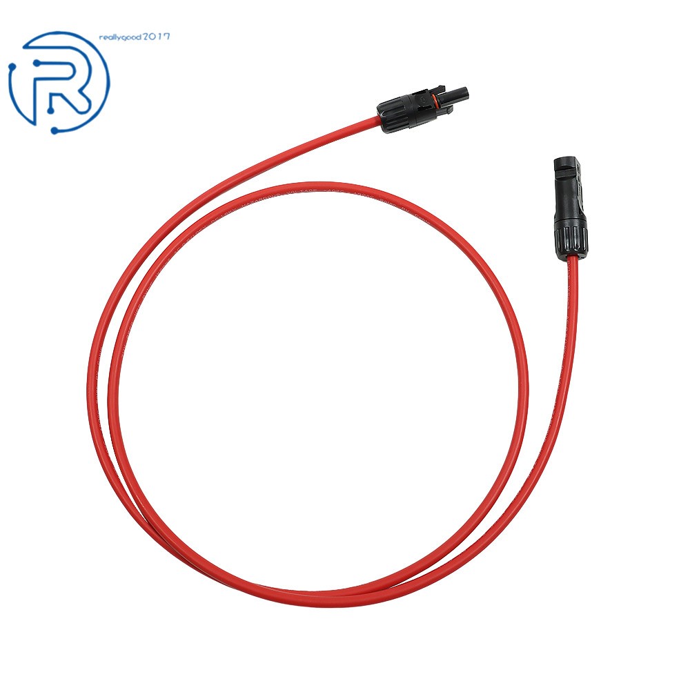 1 Pair Black + Red Solar Panel Extension Cable Wire Connector 12/10 AWG