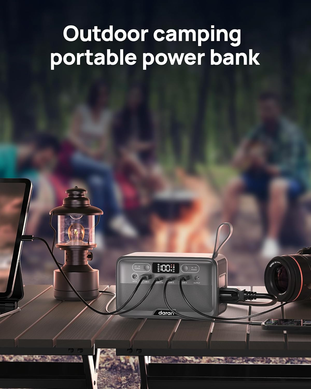 Portable Power Station 100W(200W Peak) Lifepo4 Solar Power Bank, 89.6Wh Small Ge