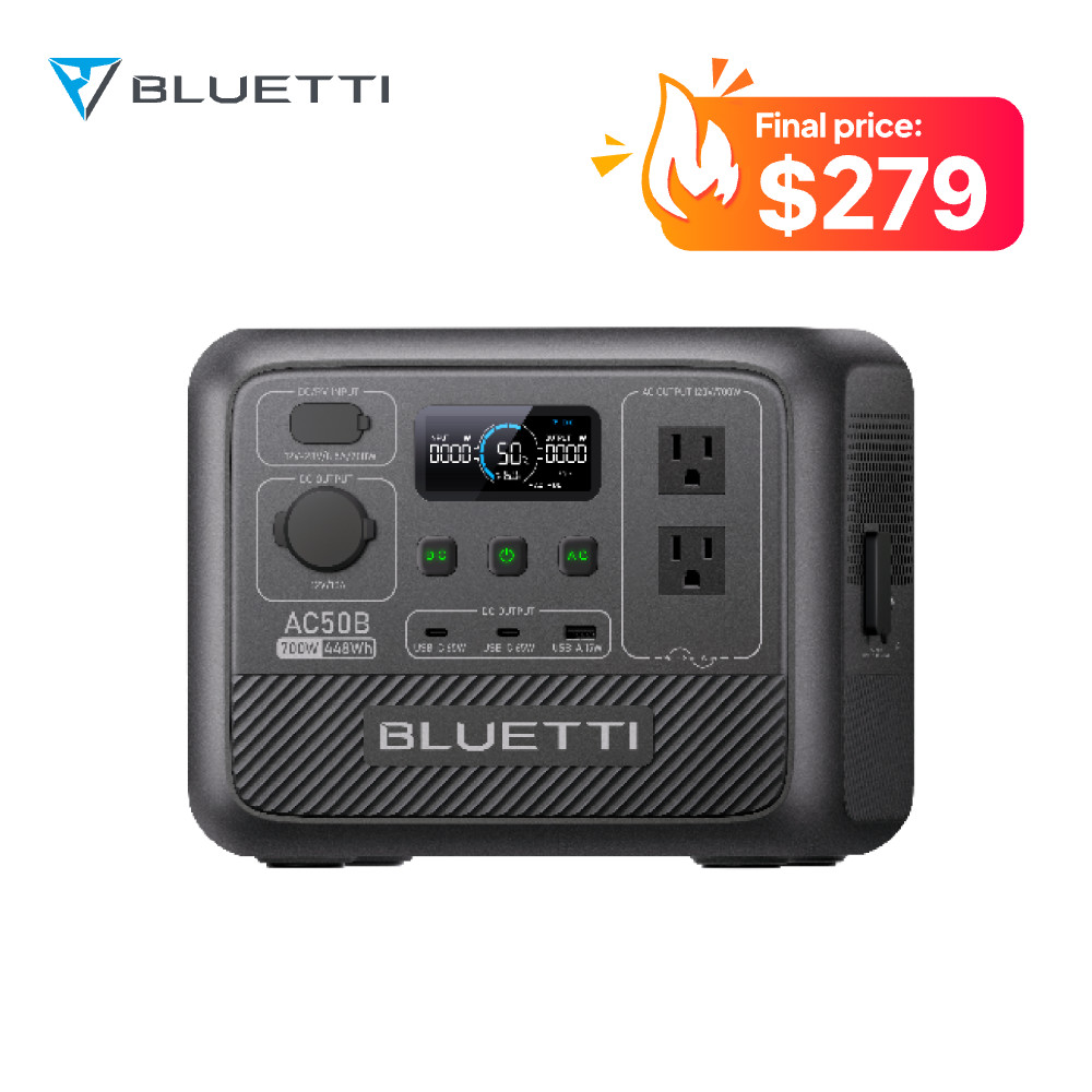 BLUETTI AC50B 700W 448Wh Portable Power Station Generator for Trip Camping Gear