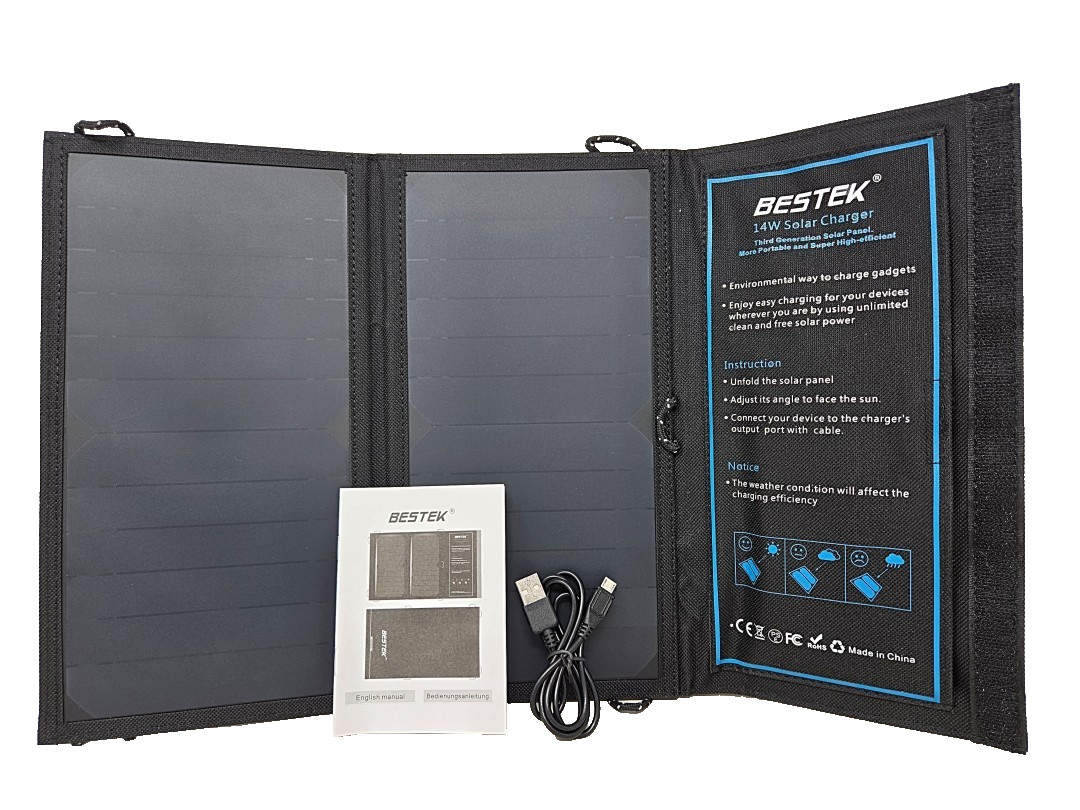 Bestek 14W Foldable Solar Charger with Smart IC – Model BTSP21-US