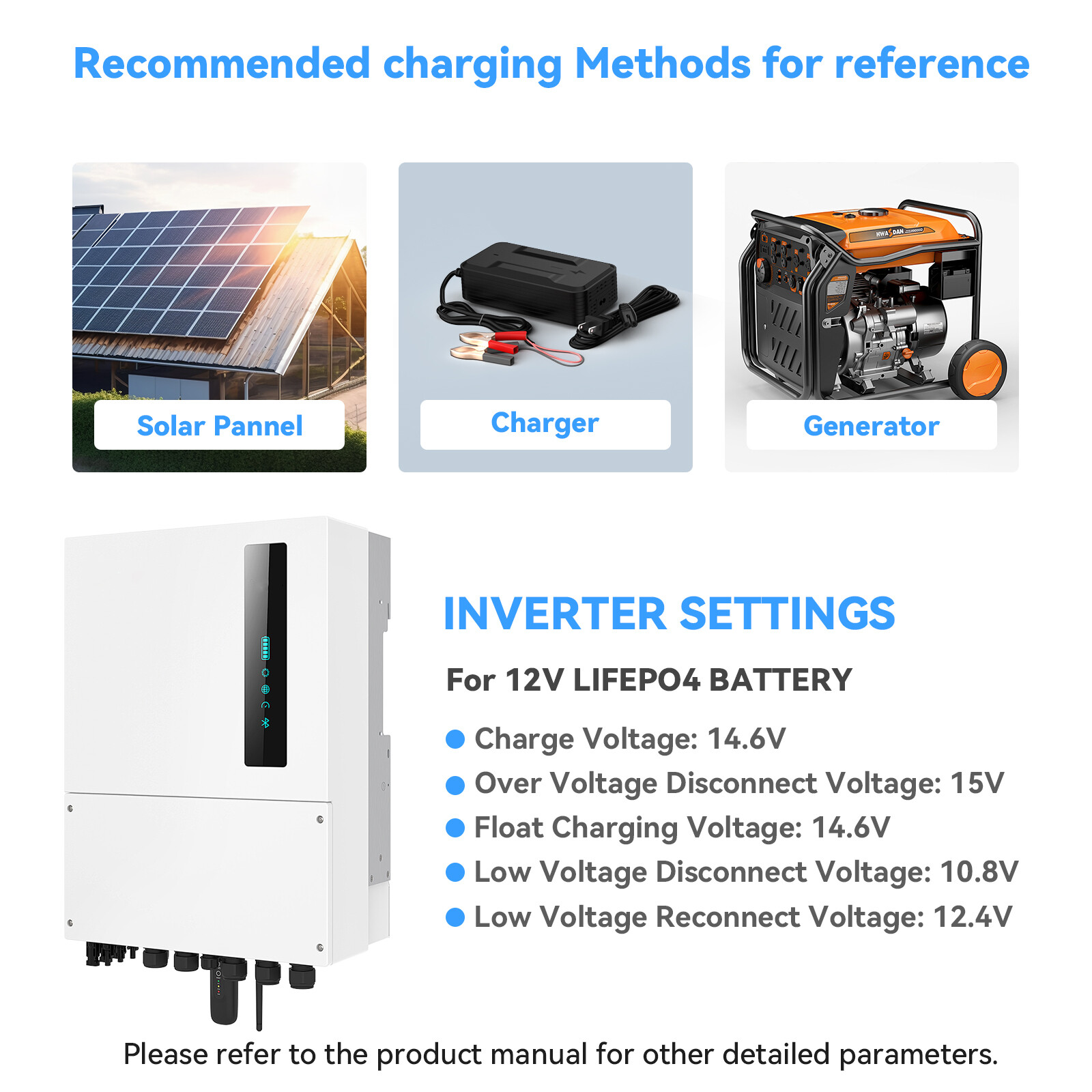 12V 24V 100Ah 200Ah 300Ah LiFePO4 Lithium Batterie BMS Bluetooth for Solar RV
