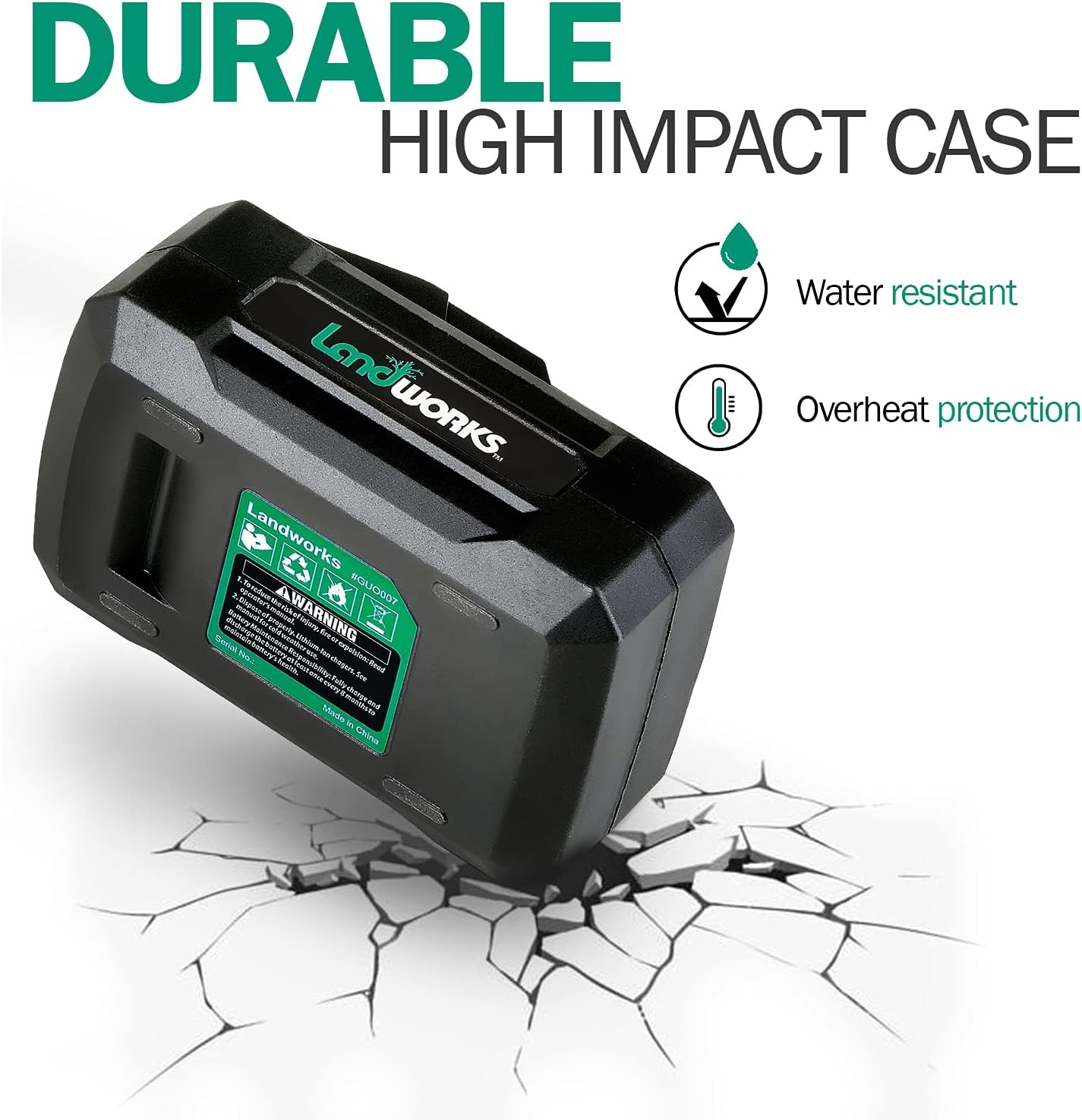 Landworks 48V DC 2Ah Lithium Battery 88.8Wh for Earth Auger