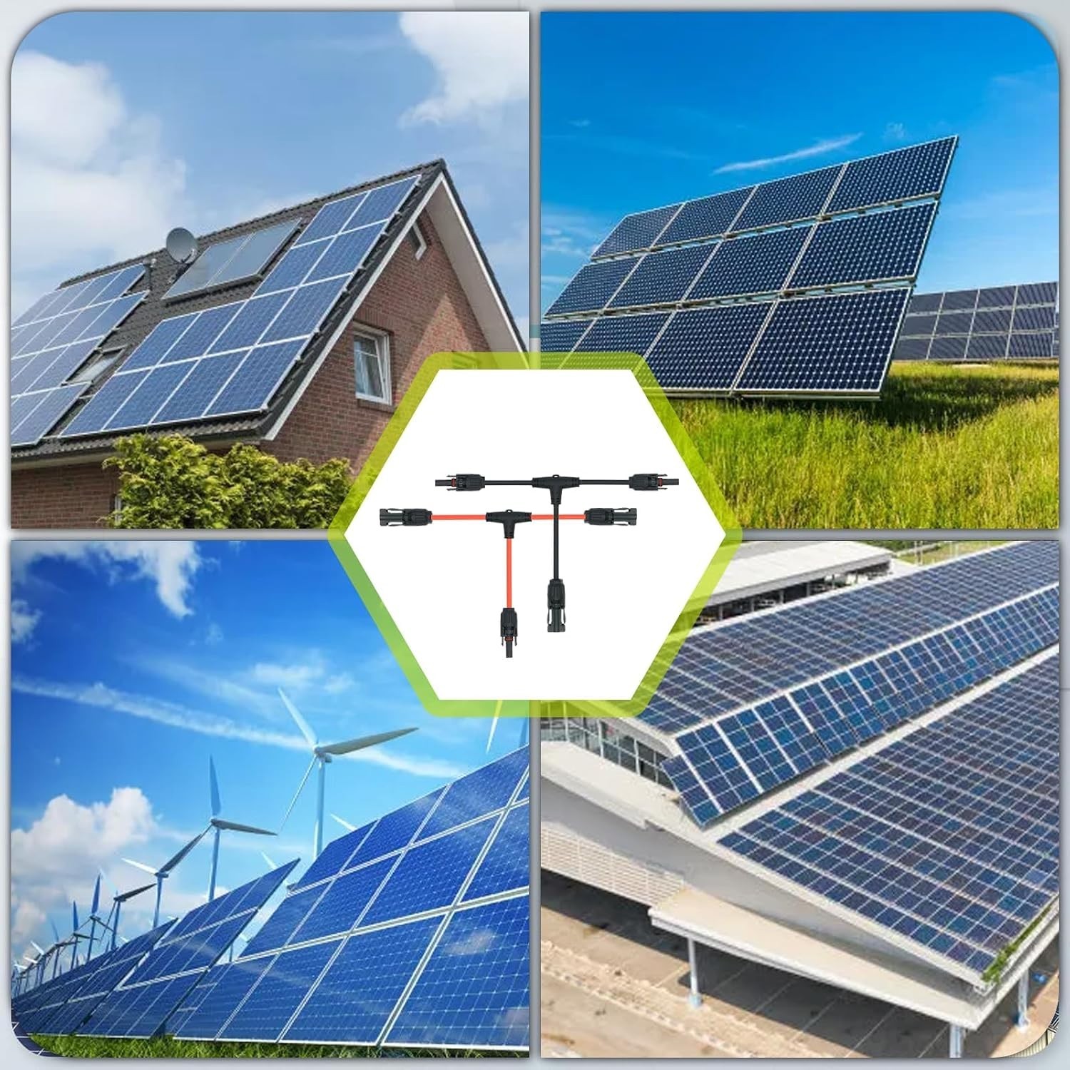 Heat & UV Resistant 10AWG Solar Panel Splitter – T Branch Parallel Adapter