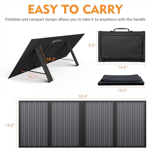 Foldable Solar Panel Charger 60W with 18V DC Output (11 Connectors) for 60w