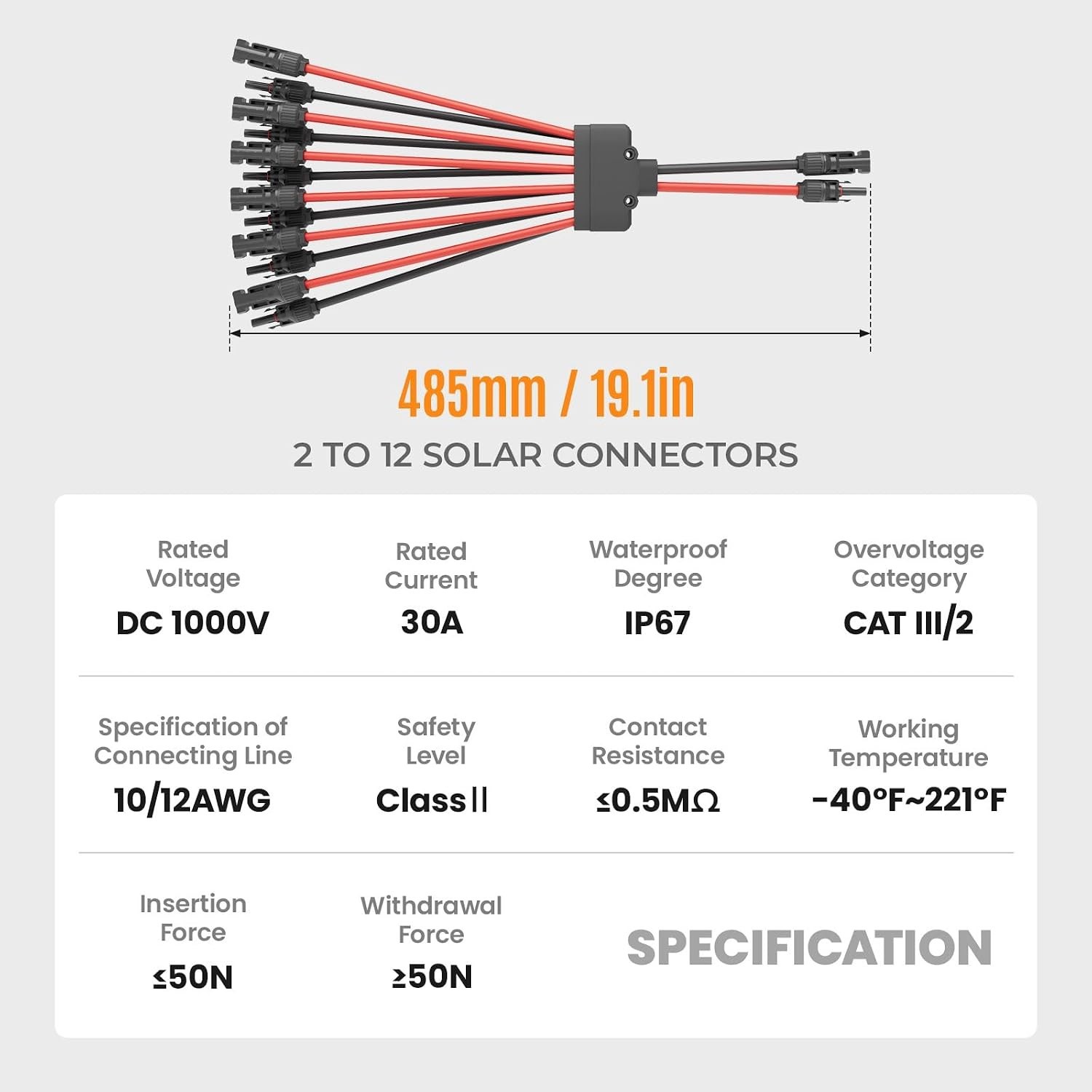 Universal 2 Pack Y Branch Solar Panel Connectors – Safe & Reliable Connection