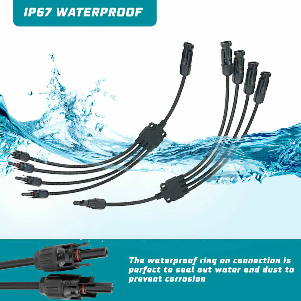 Y Branch Connector Cable Extension 1 to 2/4 Parallel Adapter Cable Wire Plug Kit