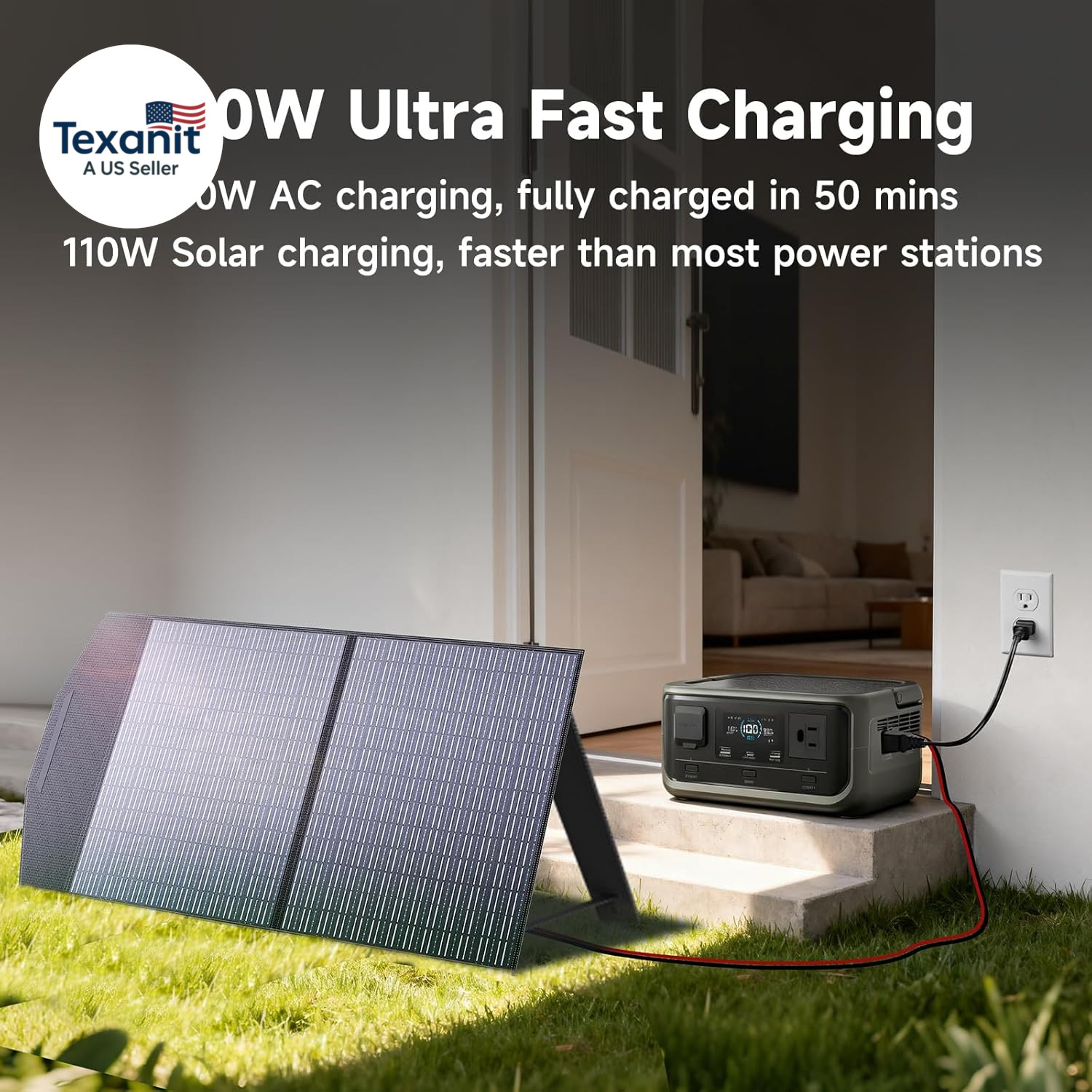 VOLIX P300 300W(600W Peak) Portable Power Station with UPS Function,256Wh Lifepo
