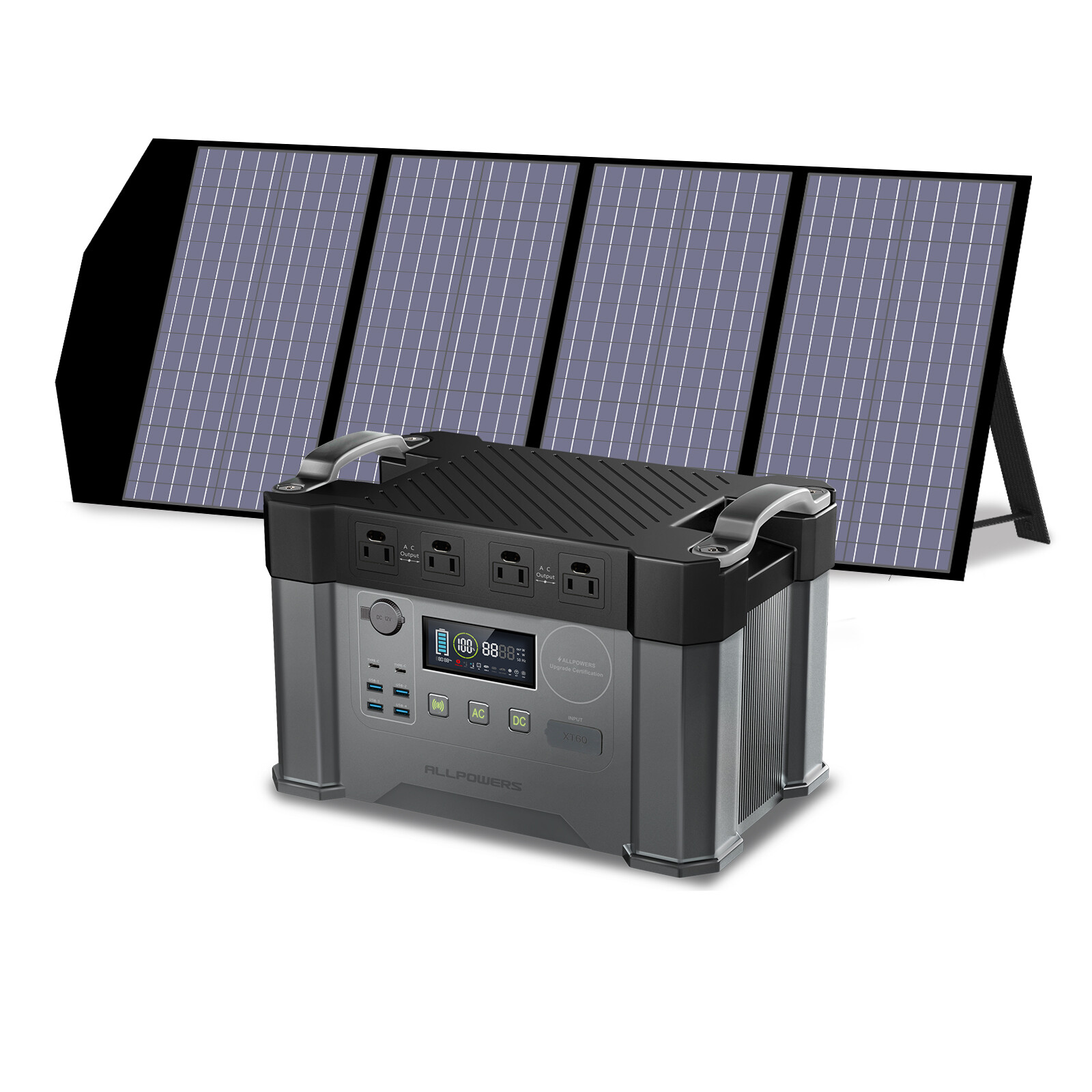 ALLPOWERS 2400W Solar Generator Portable Power Station + Fortable Solar Panel