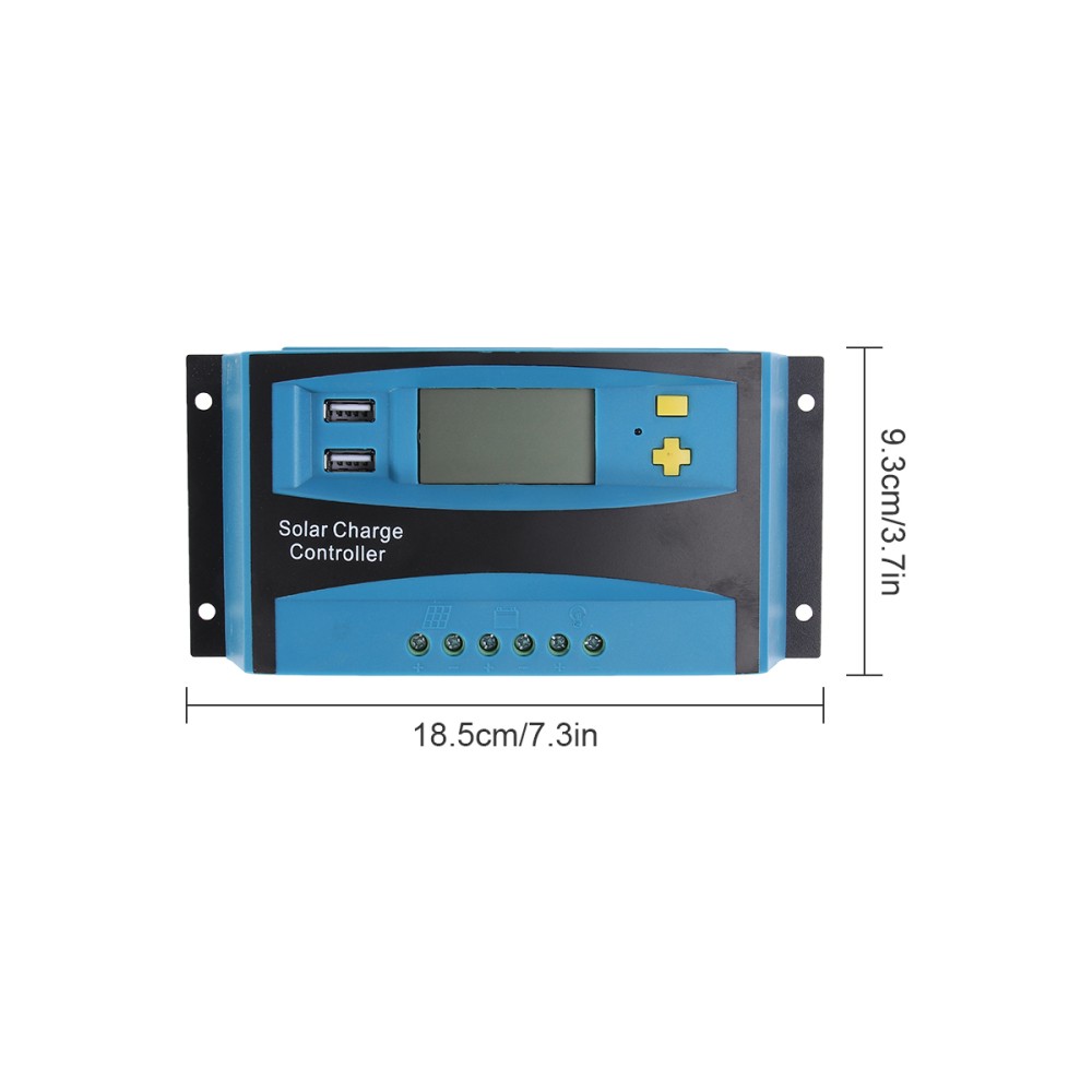 1Pcs Solar Panel Regulating Charge Controller with Dual USB Durable Blue Design