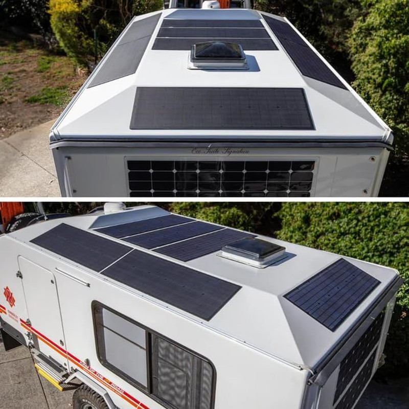 55W 12V ETFE Black Flexible Solar Panel, with Solar Cable on Back Side, PERC Mon