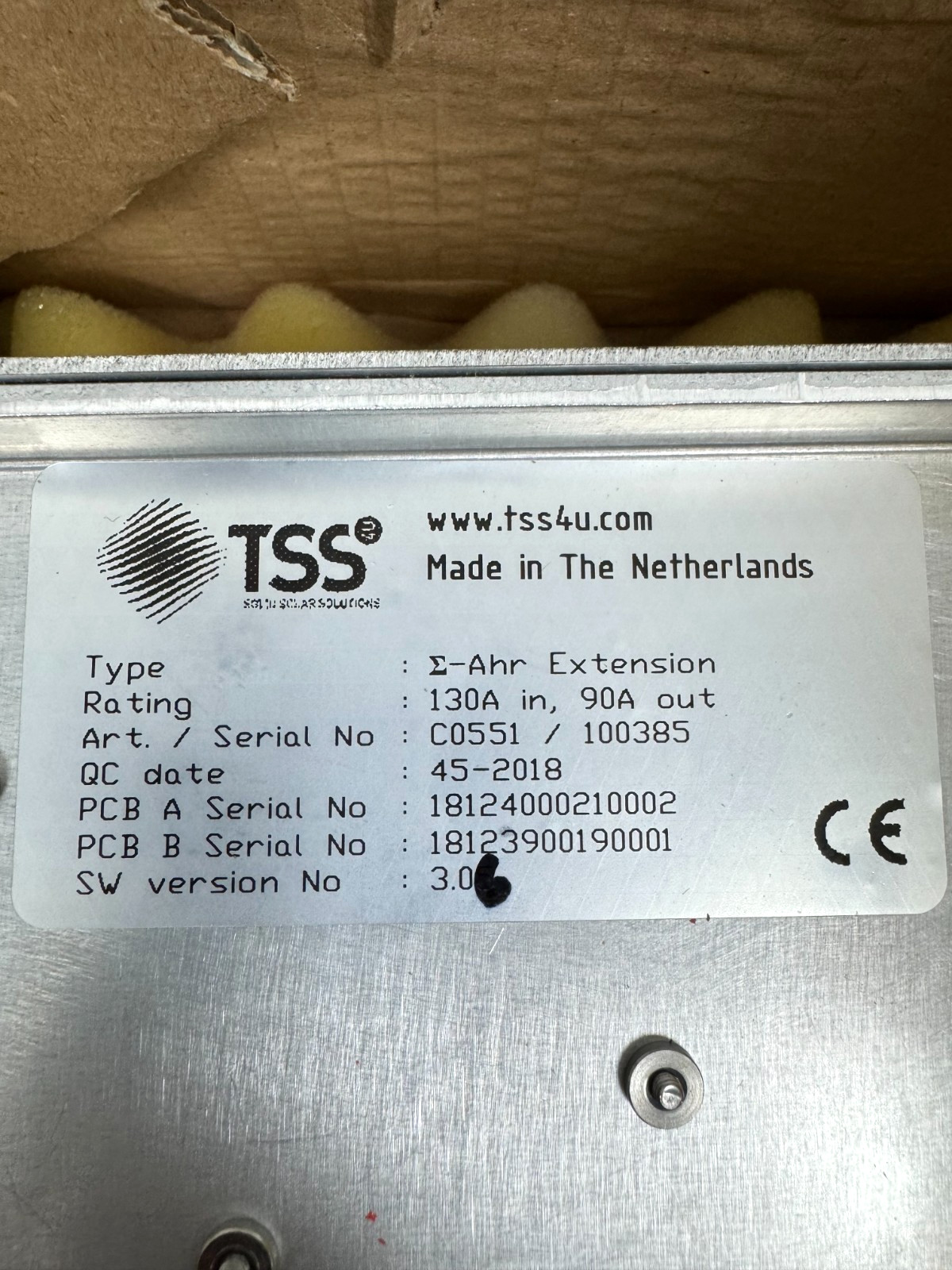 TSS C0551 Σ-Ahr Extension 24V 130A Solar PV Monitoring Module Made in Netherland