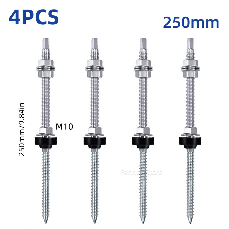 Solar Hanger Bolts Solar Panel Roof Mounting Screws 4/6Pcs M10 Solar Accessories