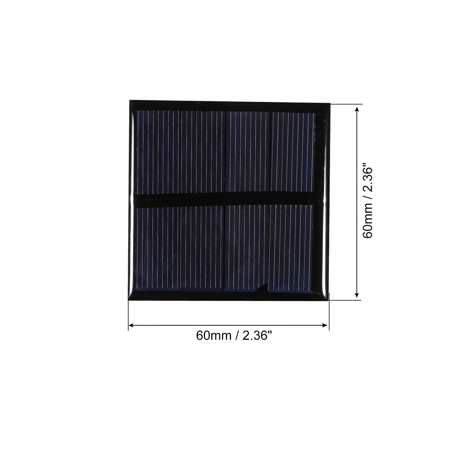 Mini Solar Panel Cell 2V 150mA 0.3W 60mm x 60mm for DIY Project Pack of 2