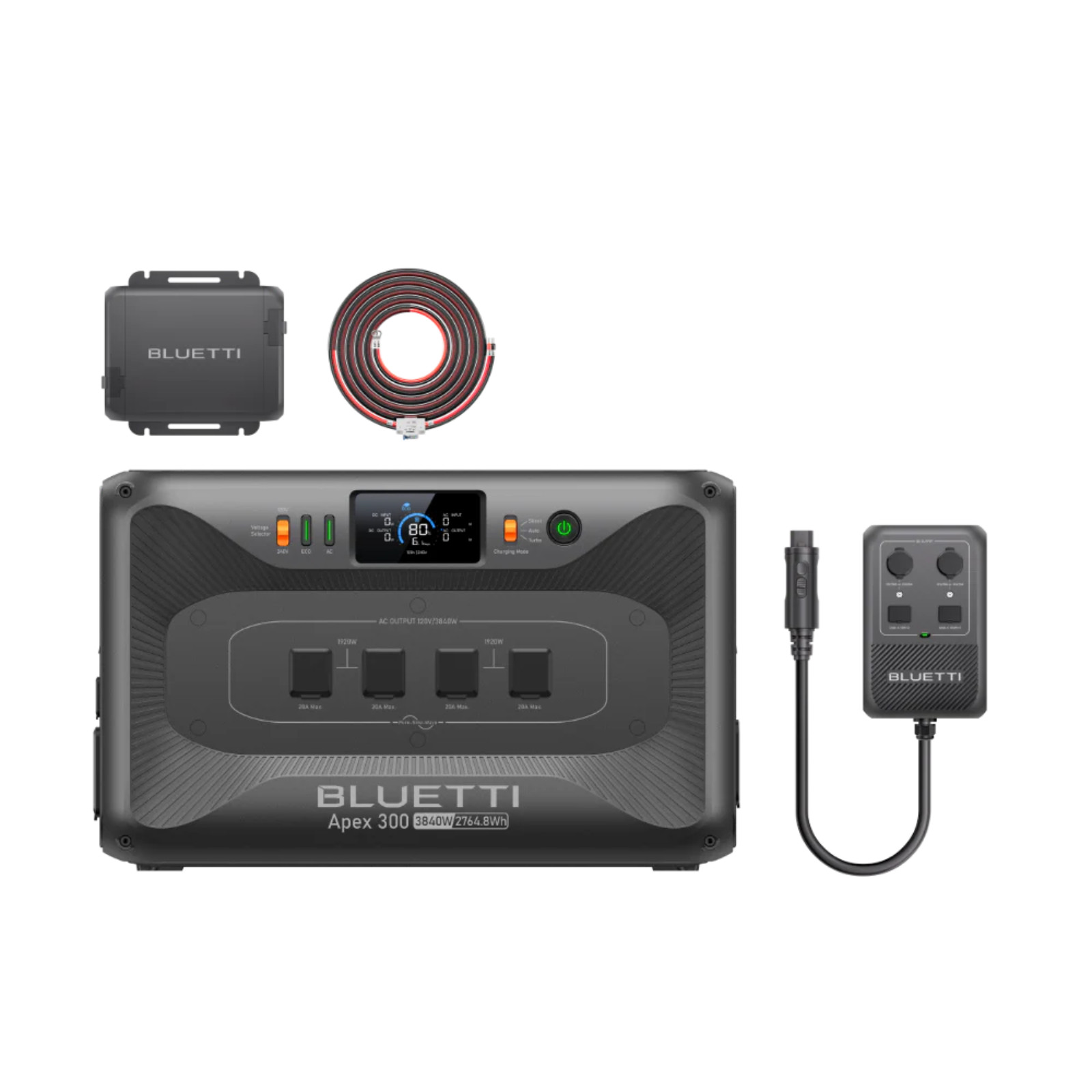 BLUETTI Apex 300 Power Station 2764.8Wh + Alternator Charger 1 + Power Hub D1
