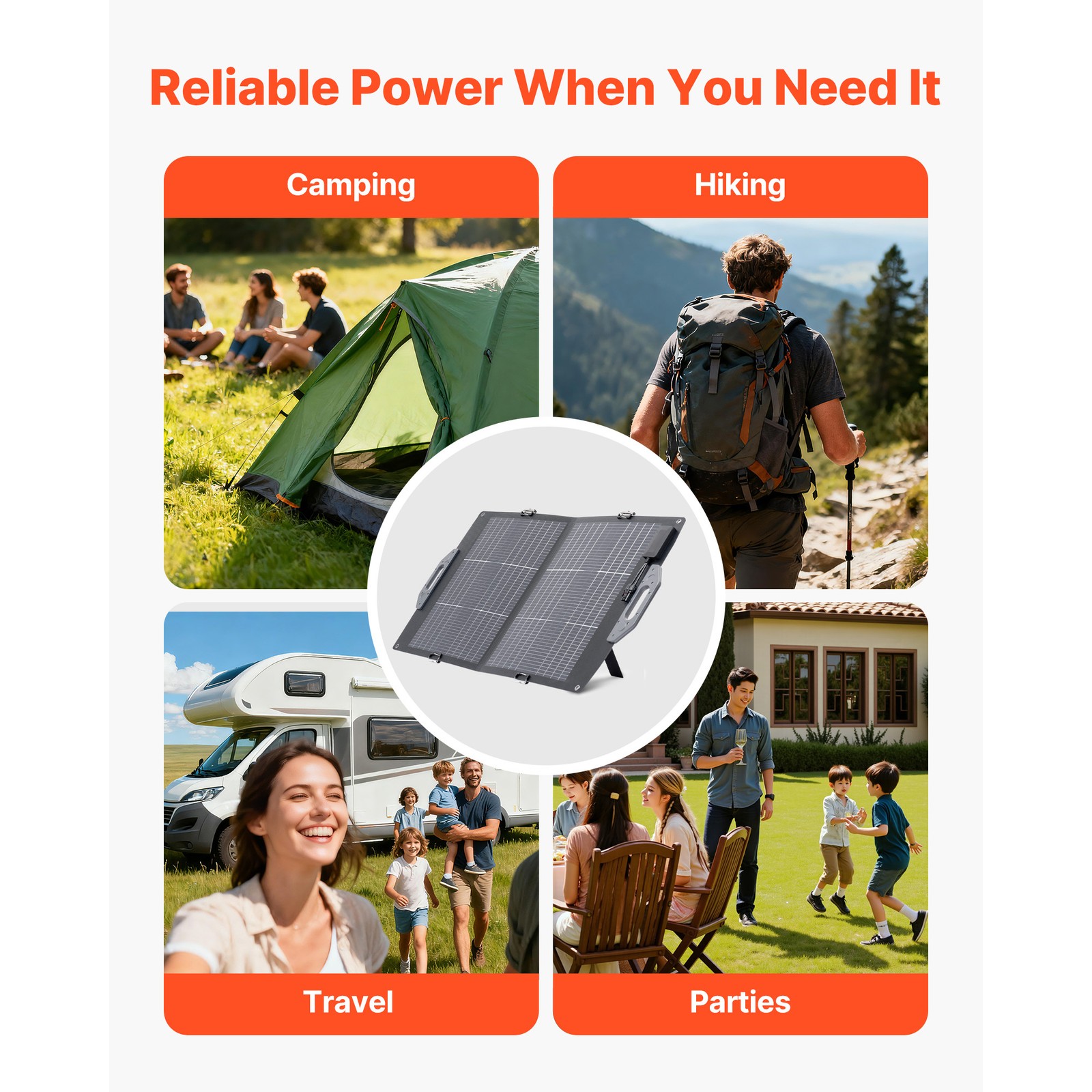 Uimoso 100W Foldable Bifacial Monocrystalline Solar Panel Charger