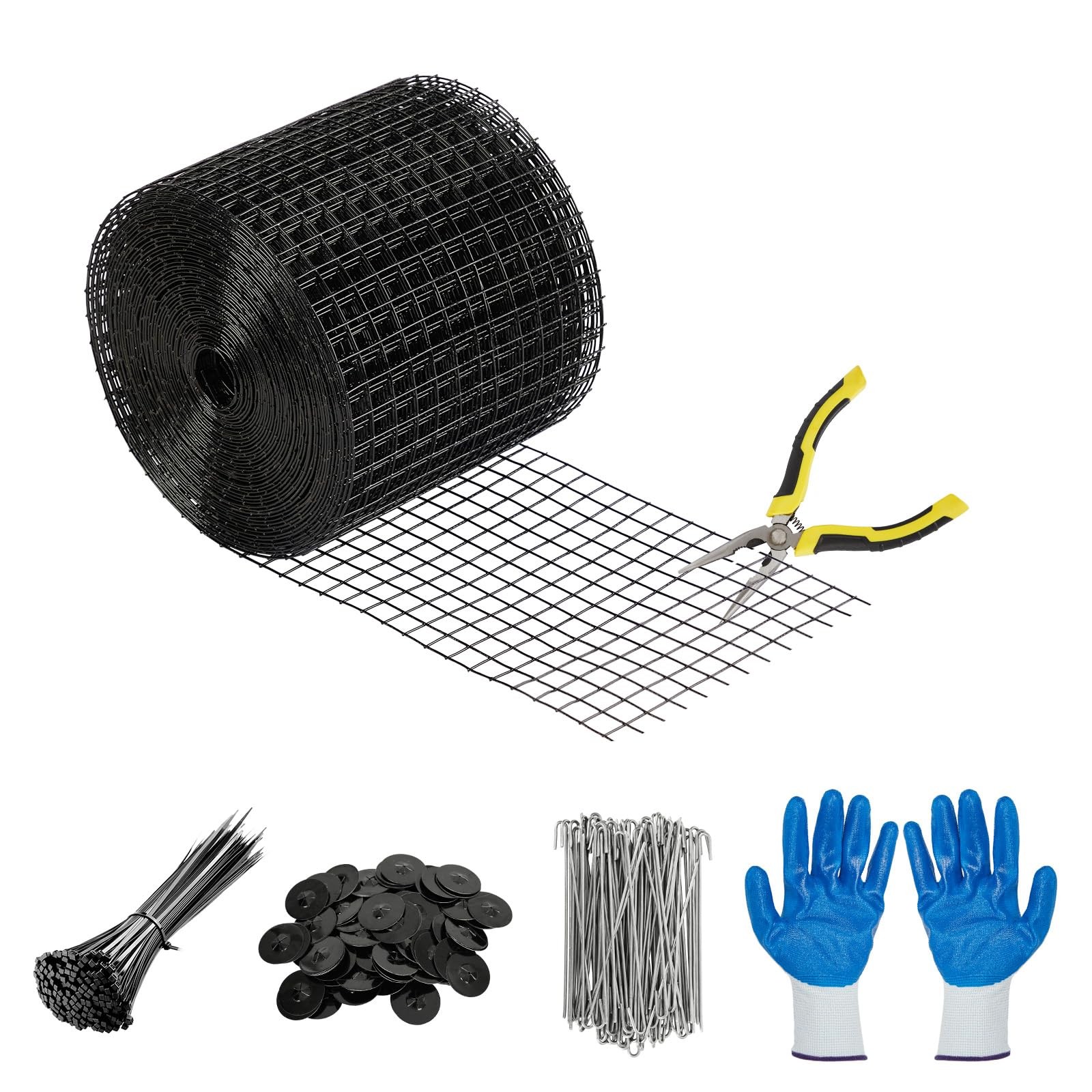 6in x 50/100/120 ft Solar Panel Bird Guard Critter Mesh Roll Kit 100pcs Fastener