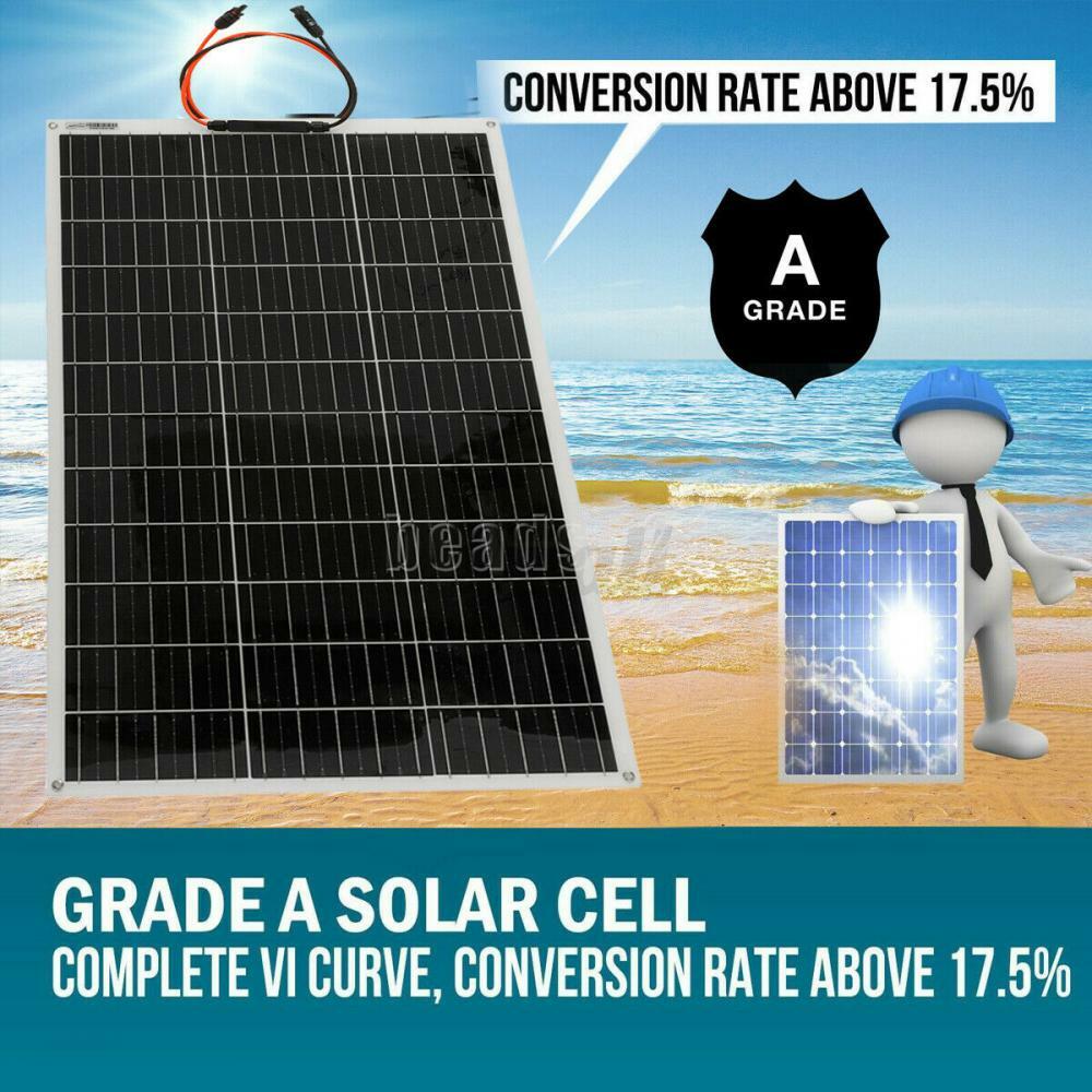 150W Flexible Solar Panel Module Battery Charger Kit Outdoor RV Marine Car 18V