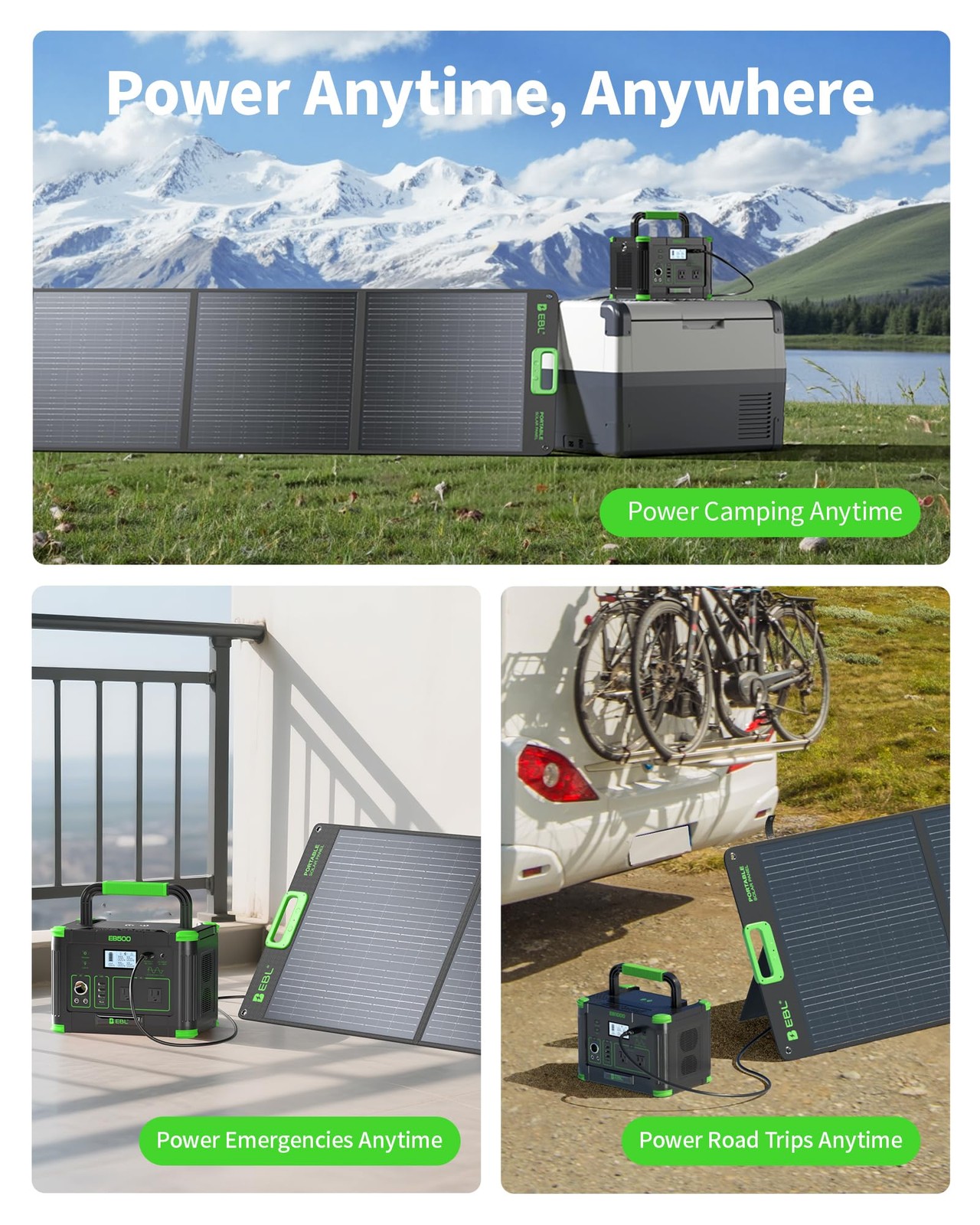 EBL 200W Portable Solar Panel, Foldable IP65 Waterproof 200 Watt Solar Panel …