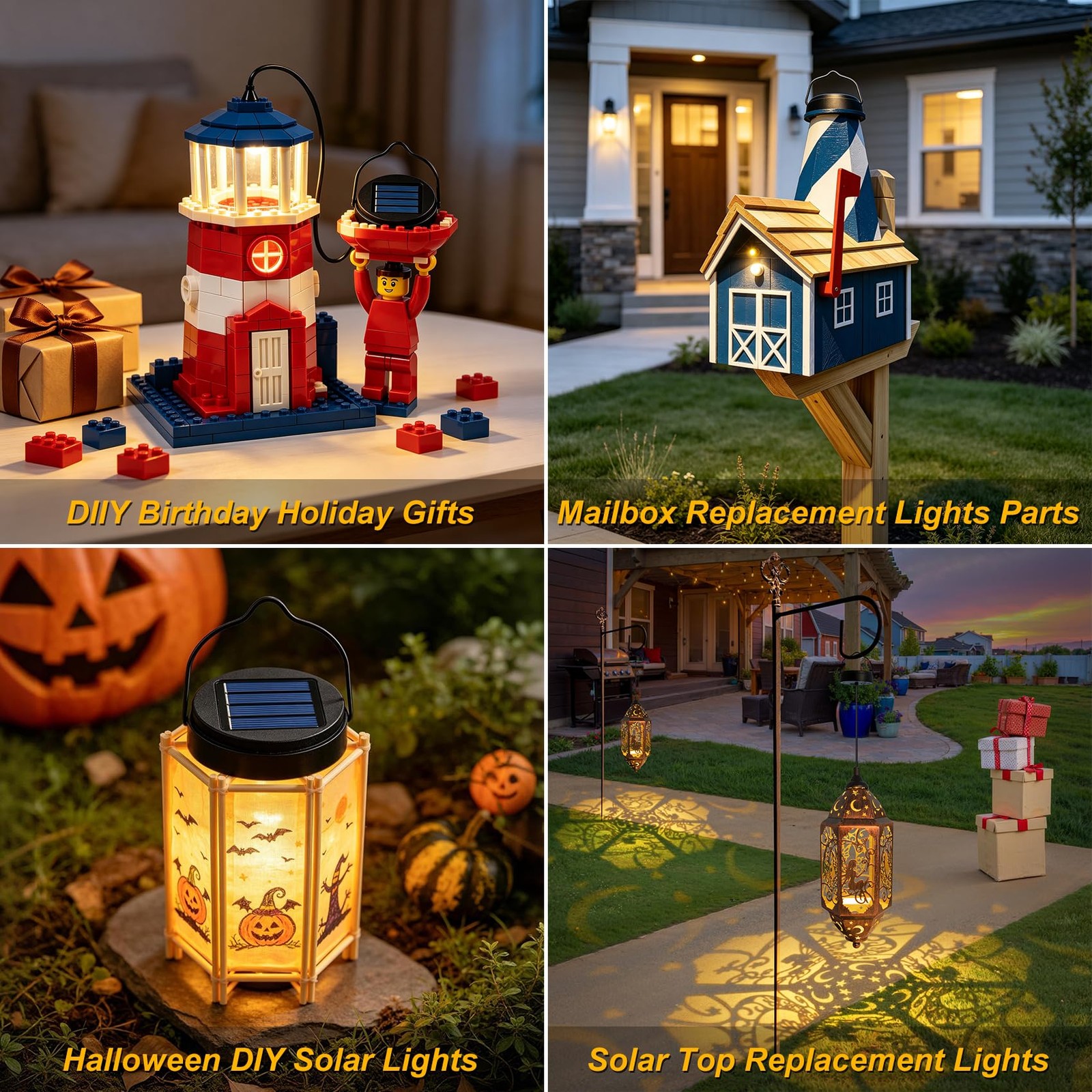 AA 600Mah Solar Light Replacement Top Parts for Solar Outdoor Lantern, Waterp…