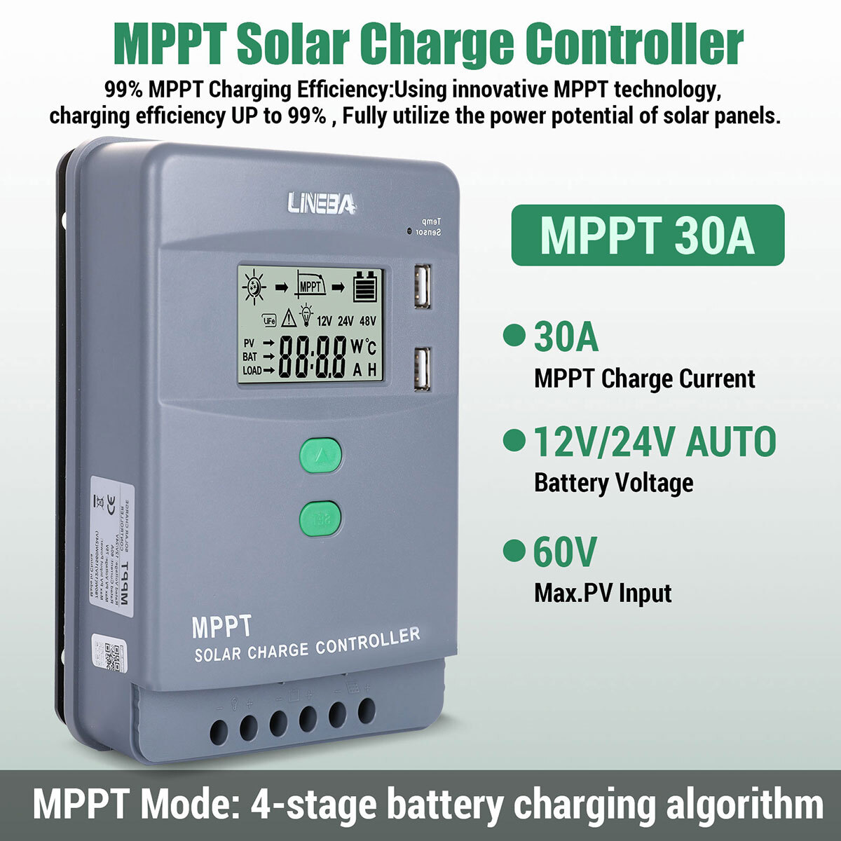 5200W Wind Solar Hybrid MPPT PWM Charge Controller Auto Regulator 12V 24V 48V