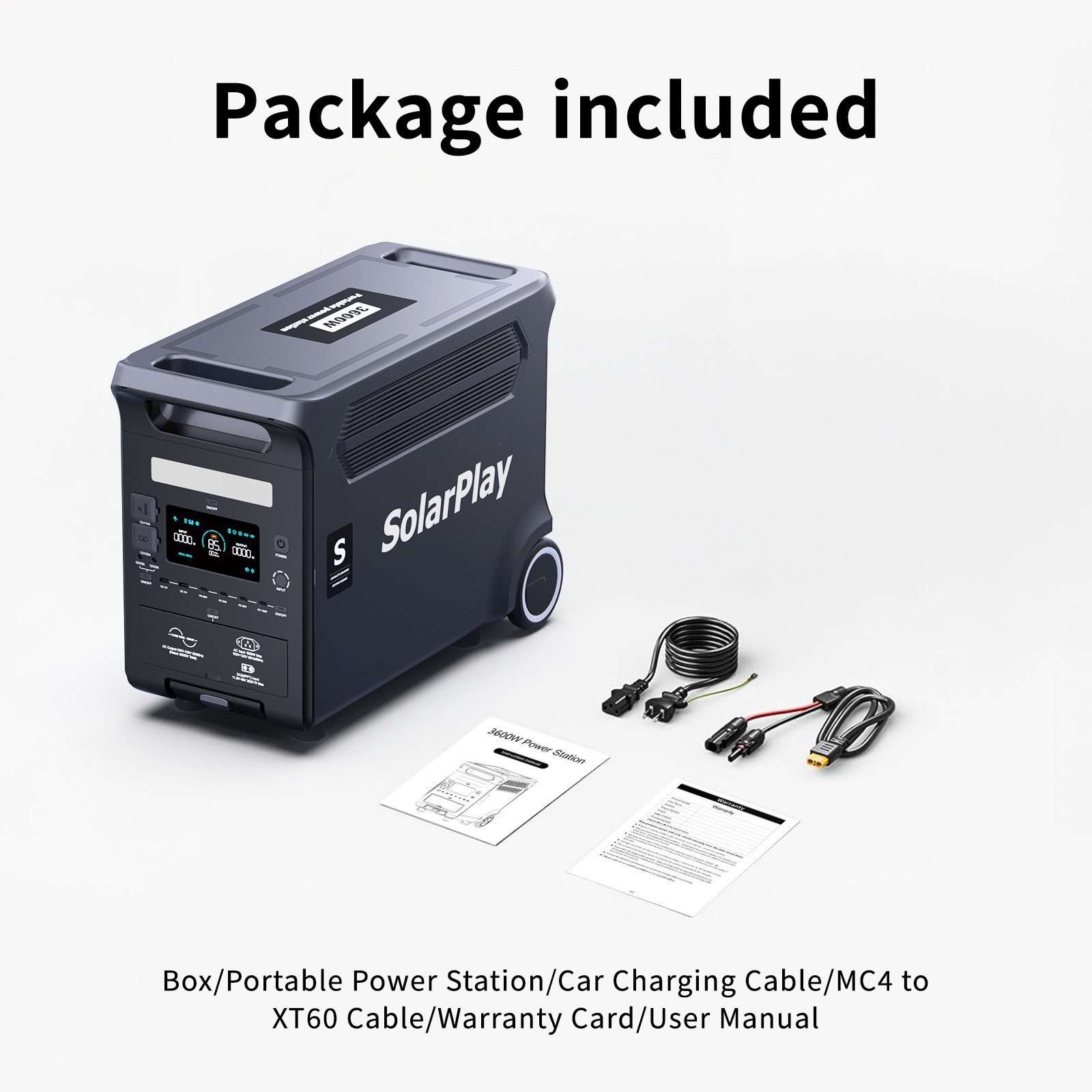 SolarPlay Q3600 Portable Power Station 3840Wh Generator for Outdoor, Camping, RV