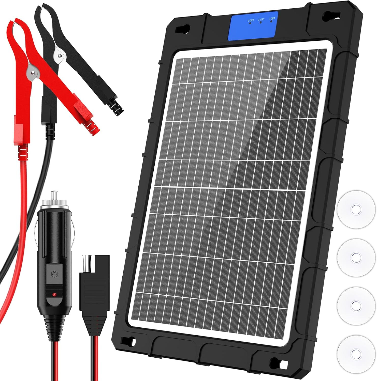 12V Solar Car Battery Charger 12W Waterproof Portable Solar Trickle Charger Main