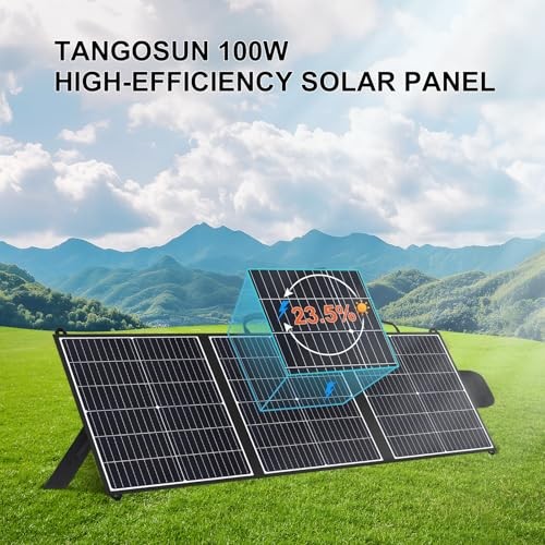 100W Portable Solar Panel, 20V Foldable Charger with USB-A QC3.0 and Mono 100W